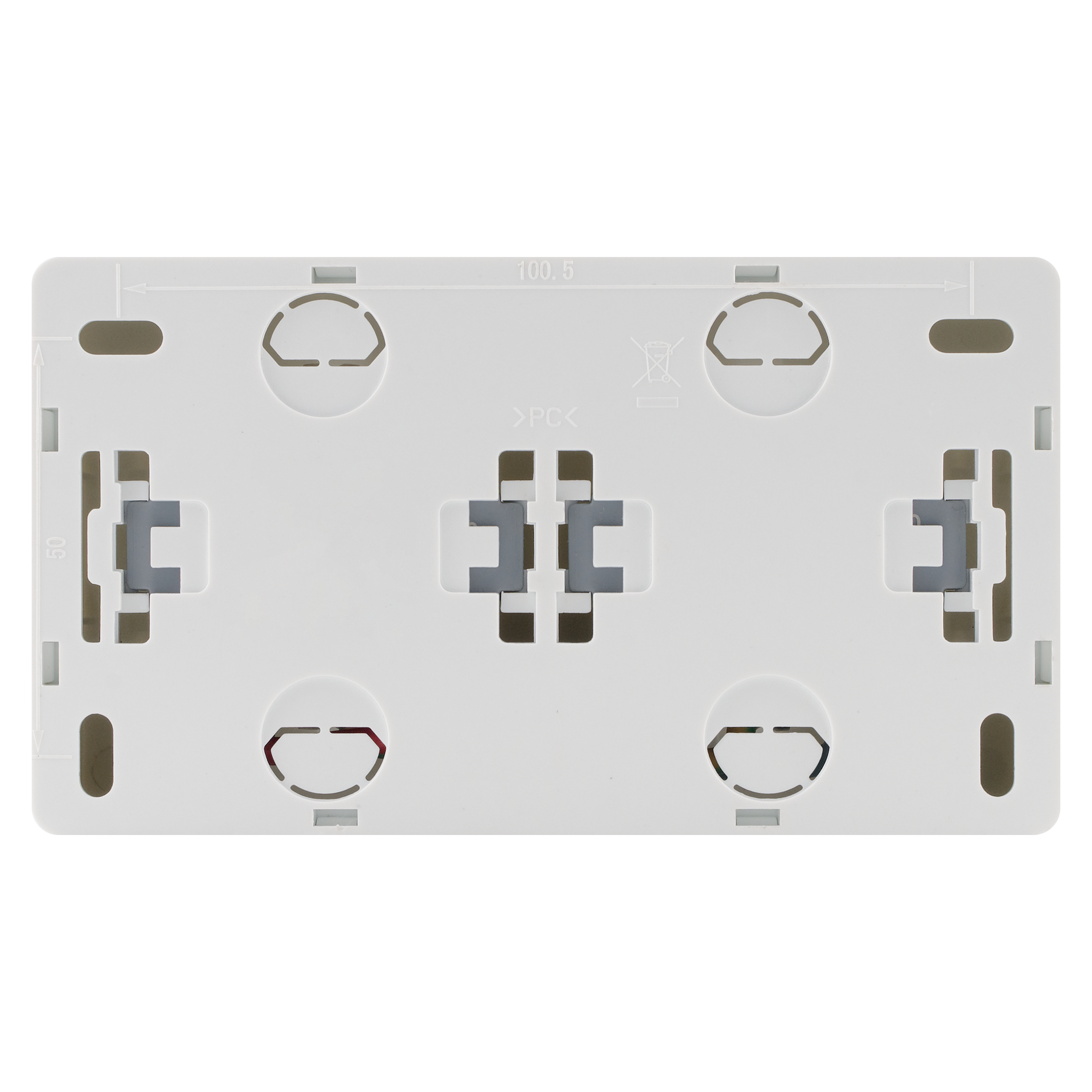 Double prise avec terre saillie complet Surface, pré-câblé, LEXMAN blanc - 3