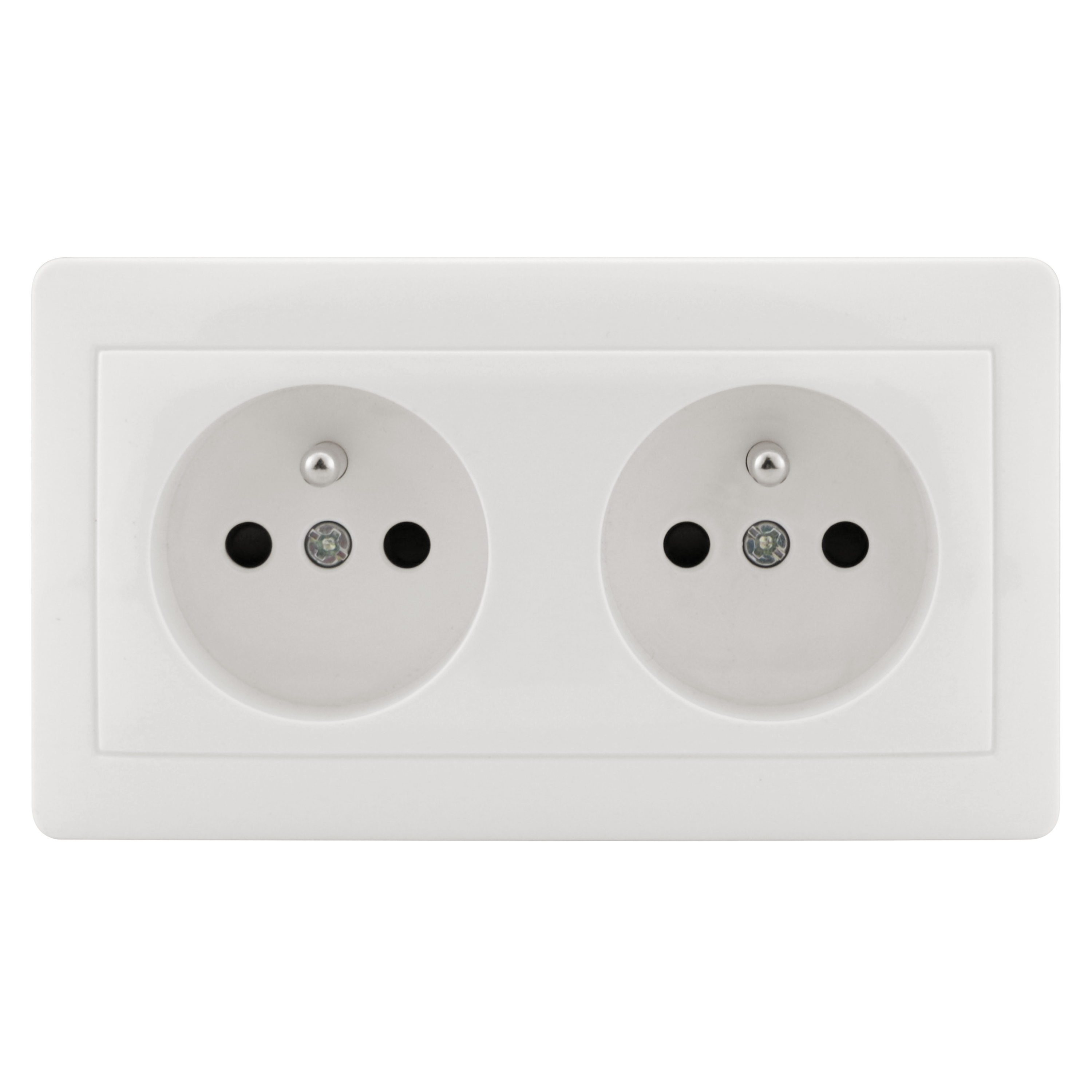 Double prise avec terre saillie complet Surface, pré-câblé, LEXMAN blanc - 4