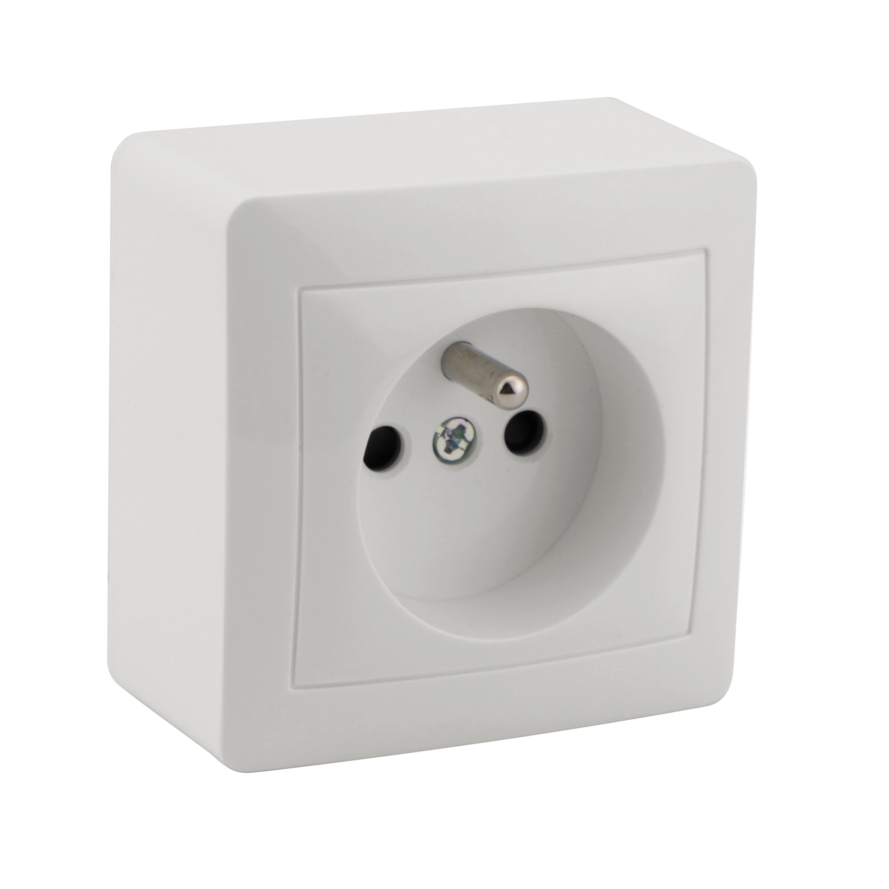 Prise avec terre saillie complet Surface, LEXMAN blanc - 3