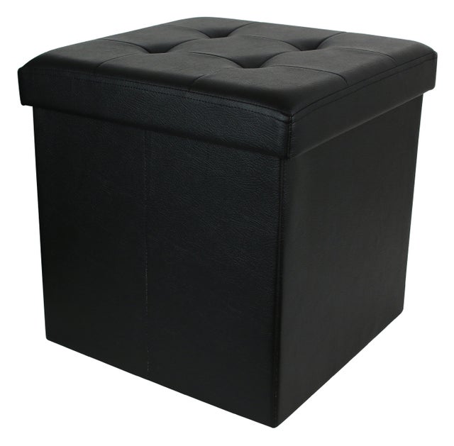 Puff poliéster preto 37,5x37,5 cm The Home Deco Factory Diempi