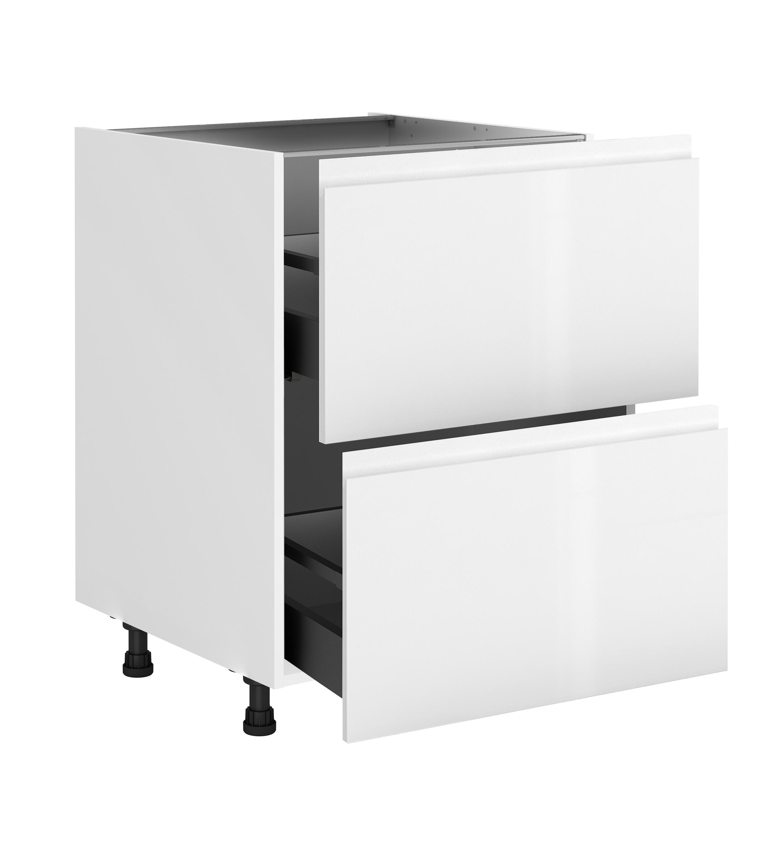 Mueble bajo de cocina delinia id tokyo blanco brillo 76,8x60 cm 2cac