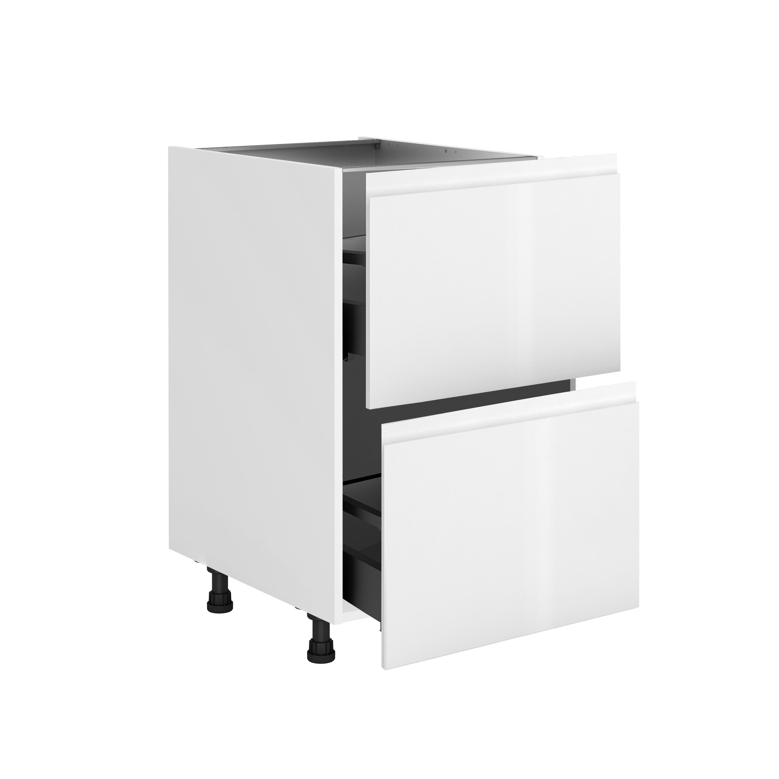Mueble bajo de cocina delinia id tokyo blanco brillo 76,8x45 cm 2cac