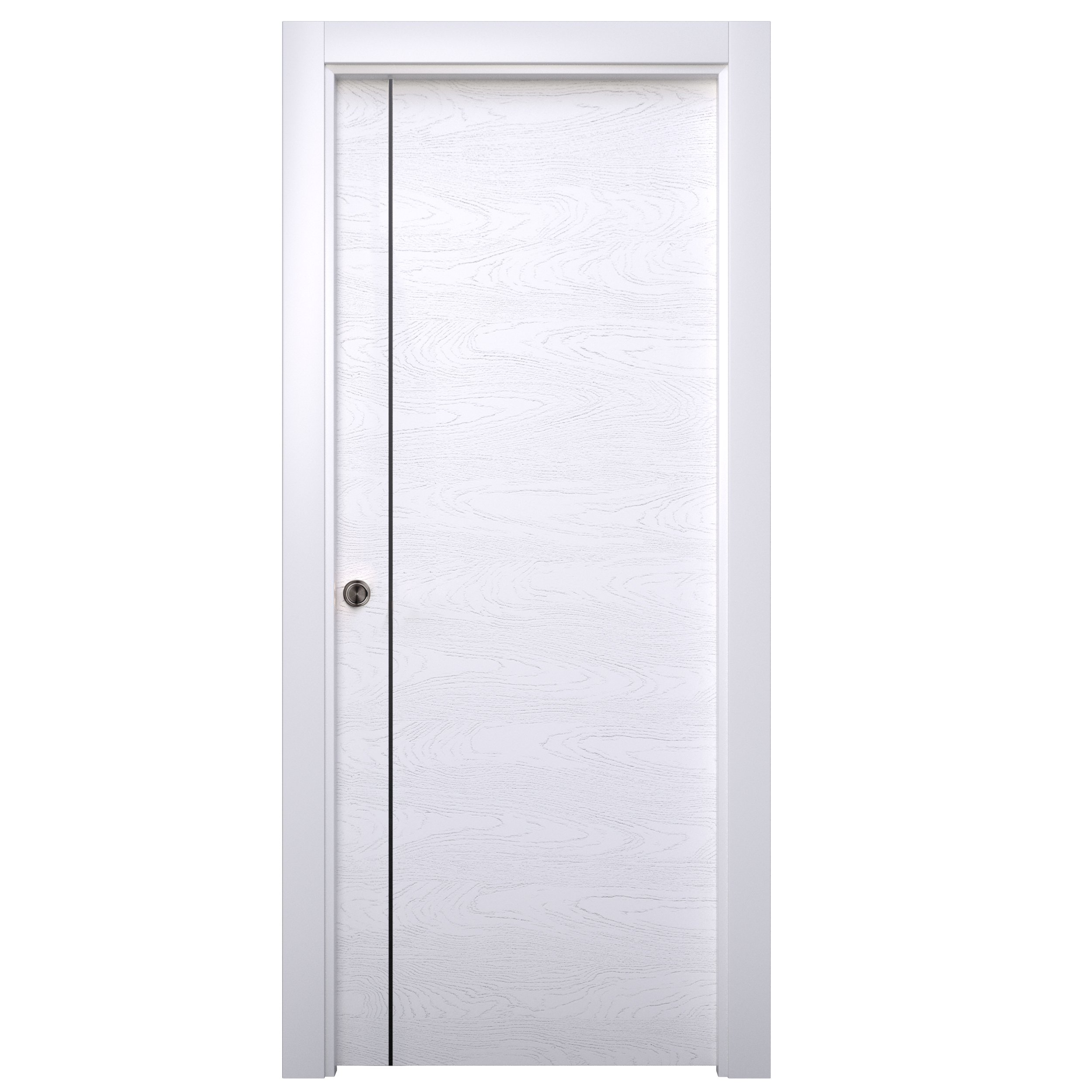 Pack puerta interior corredera mencía blanco premium 62.5cm + guía