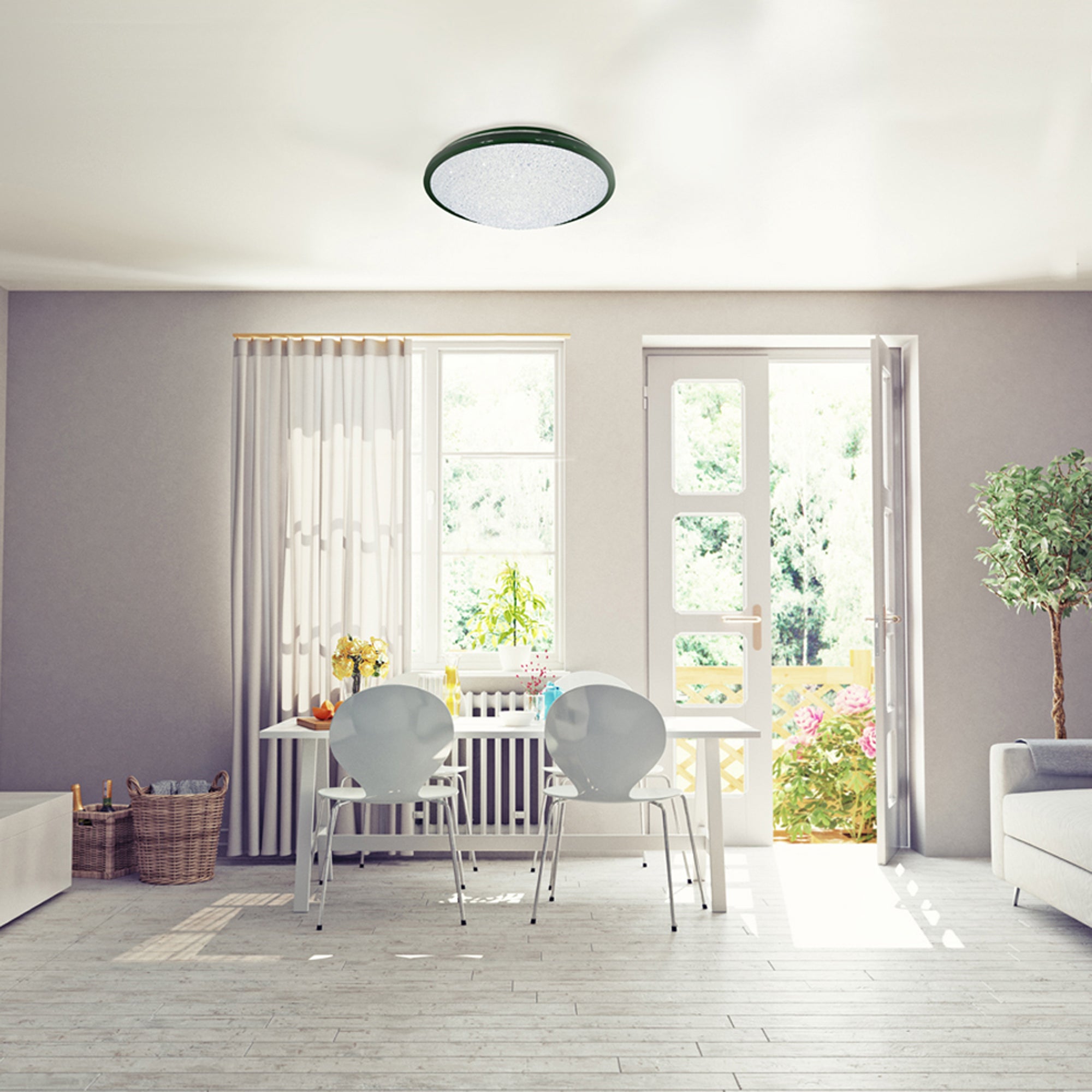 Plafon atmosfera led cromado regulável - 2
