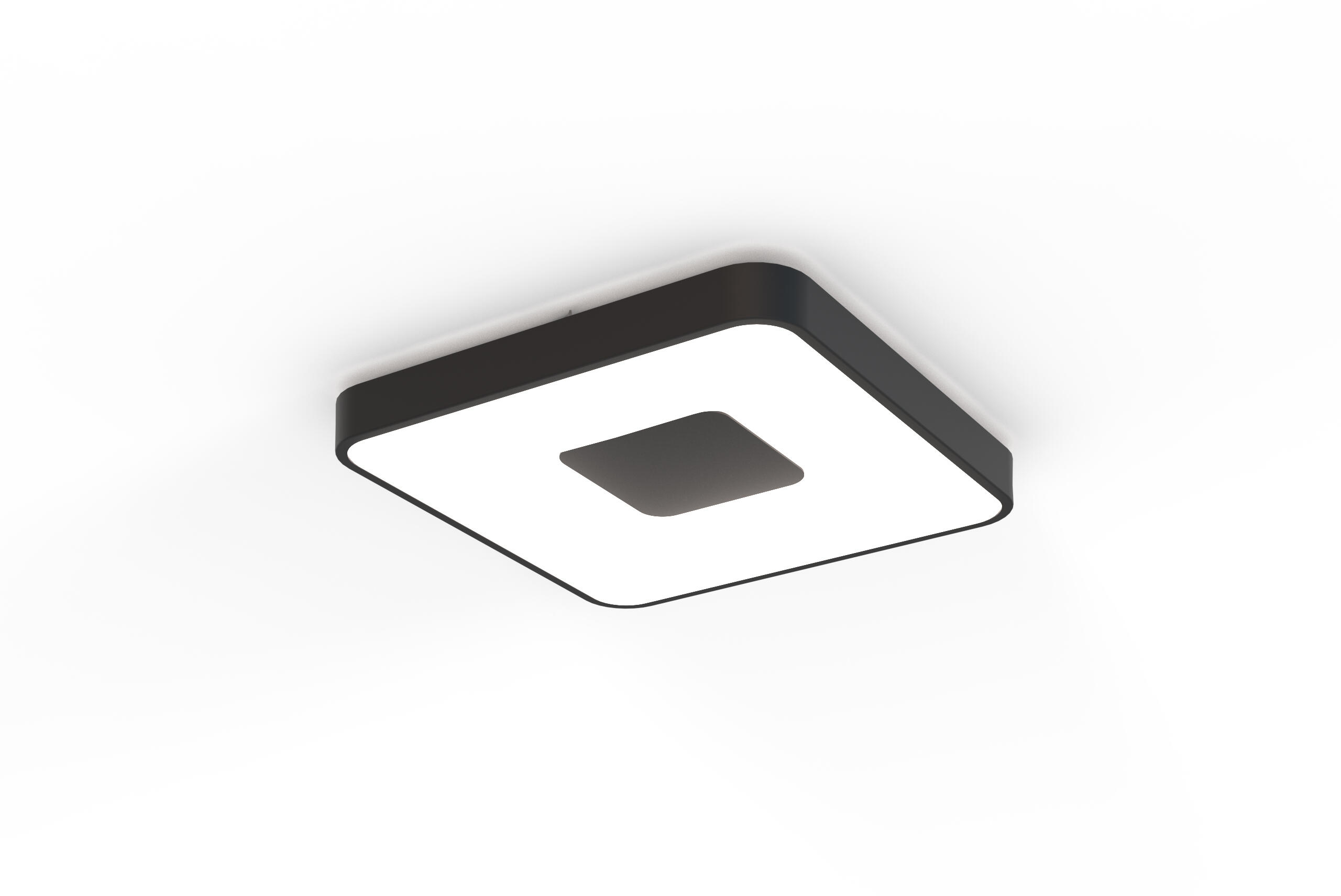 Plafón led coin cuadrado negro 80w color de luz regulable con mando