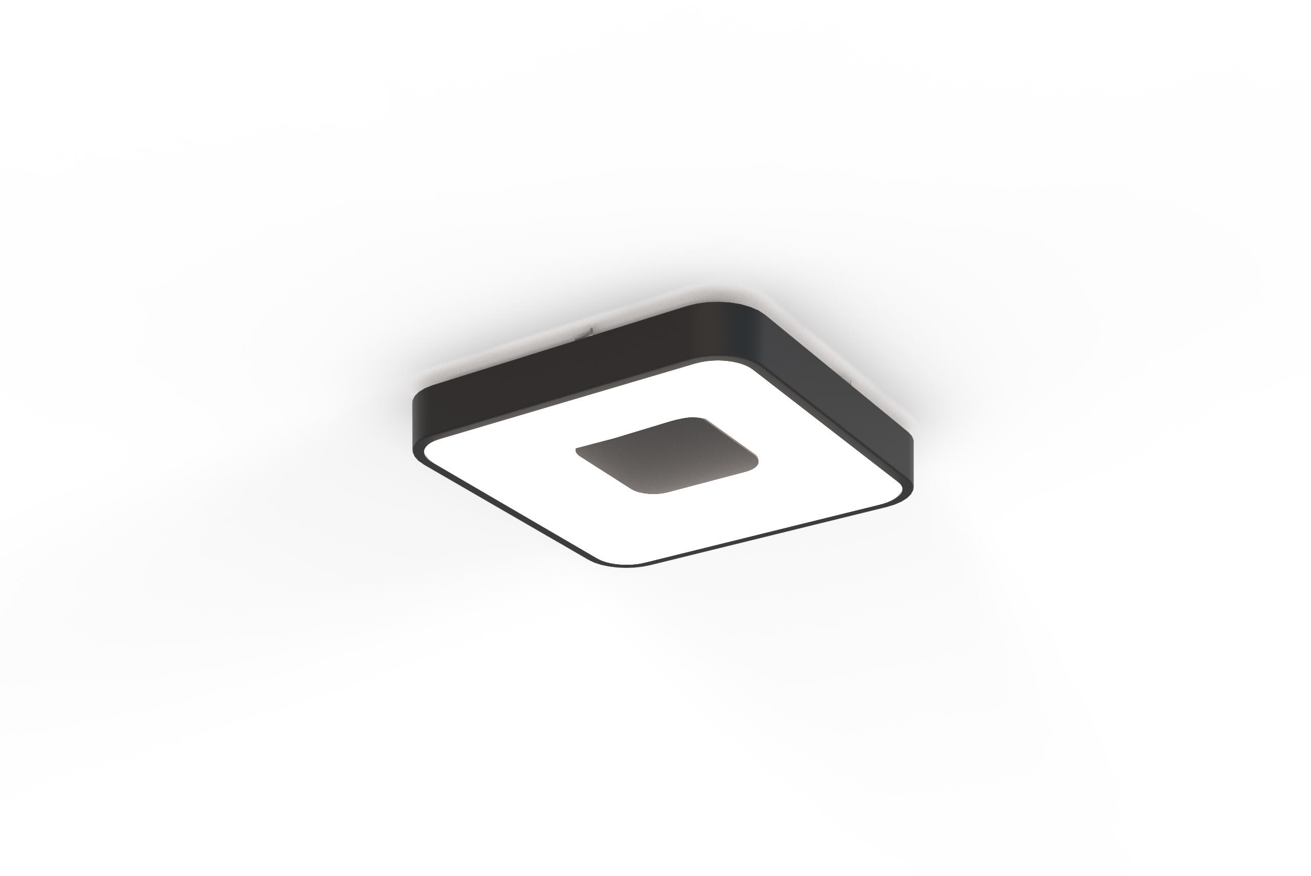 Plafón led coin cuadrado negro 56w color de luz regulable con mando