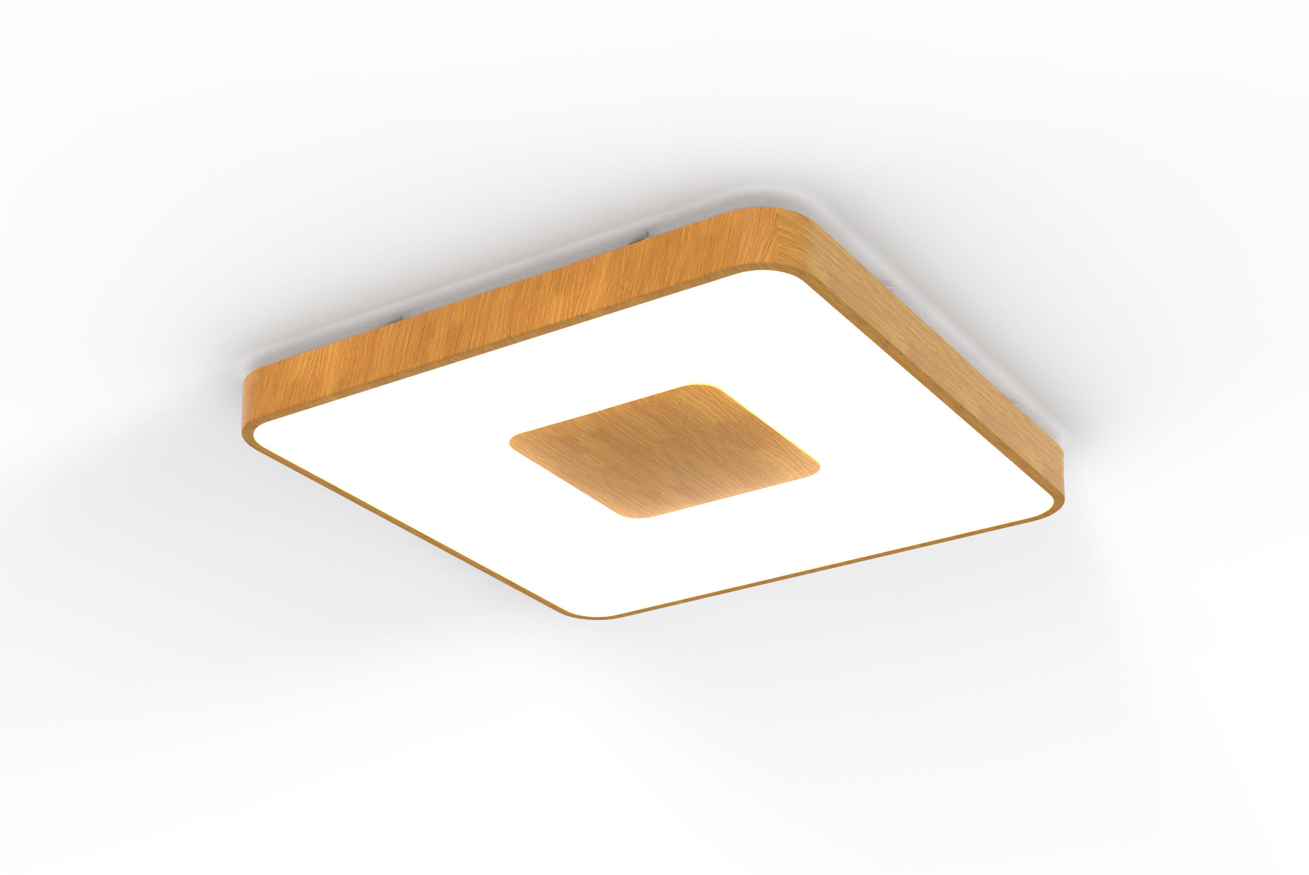 Plafón led coin cuadrado madera 100w color de luz regulable con mando