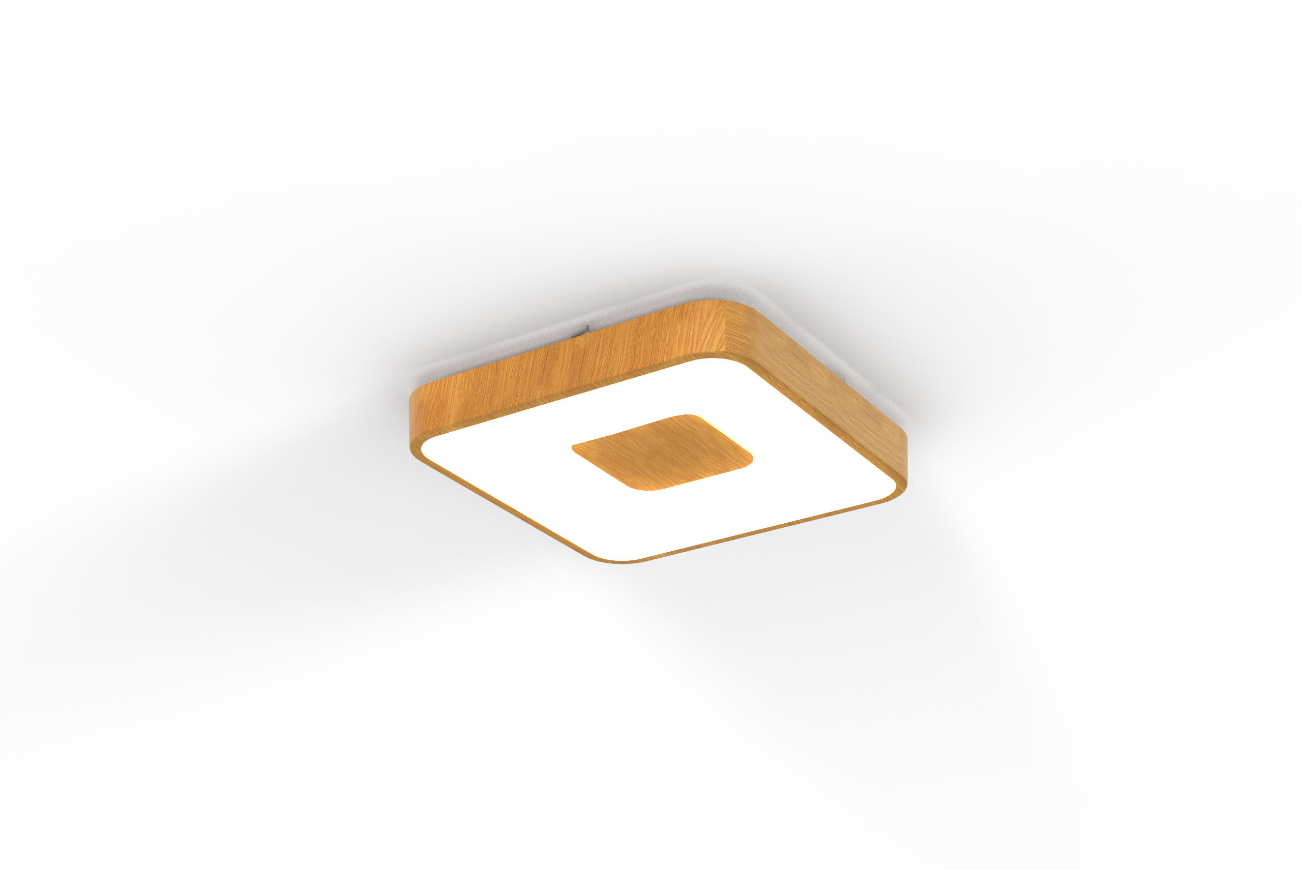 Plafón led coin cuadrado madera 56w color de luz regulable con mando