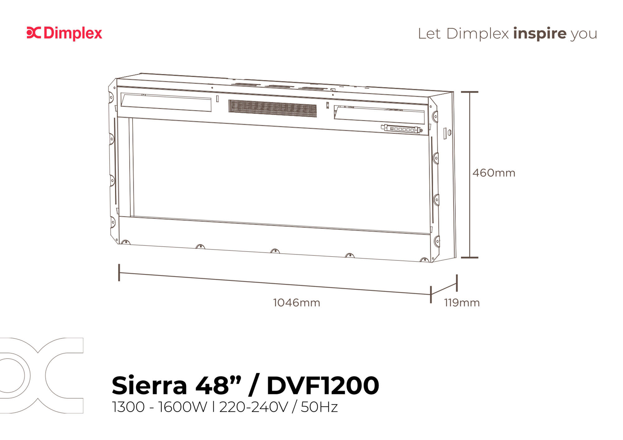 Chimenea eléctrica DIMPLEX Sierra 48 de 49.5x121.9x13.2 cm - 9