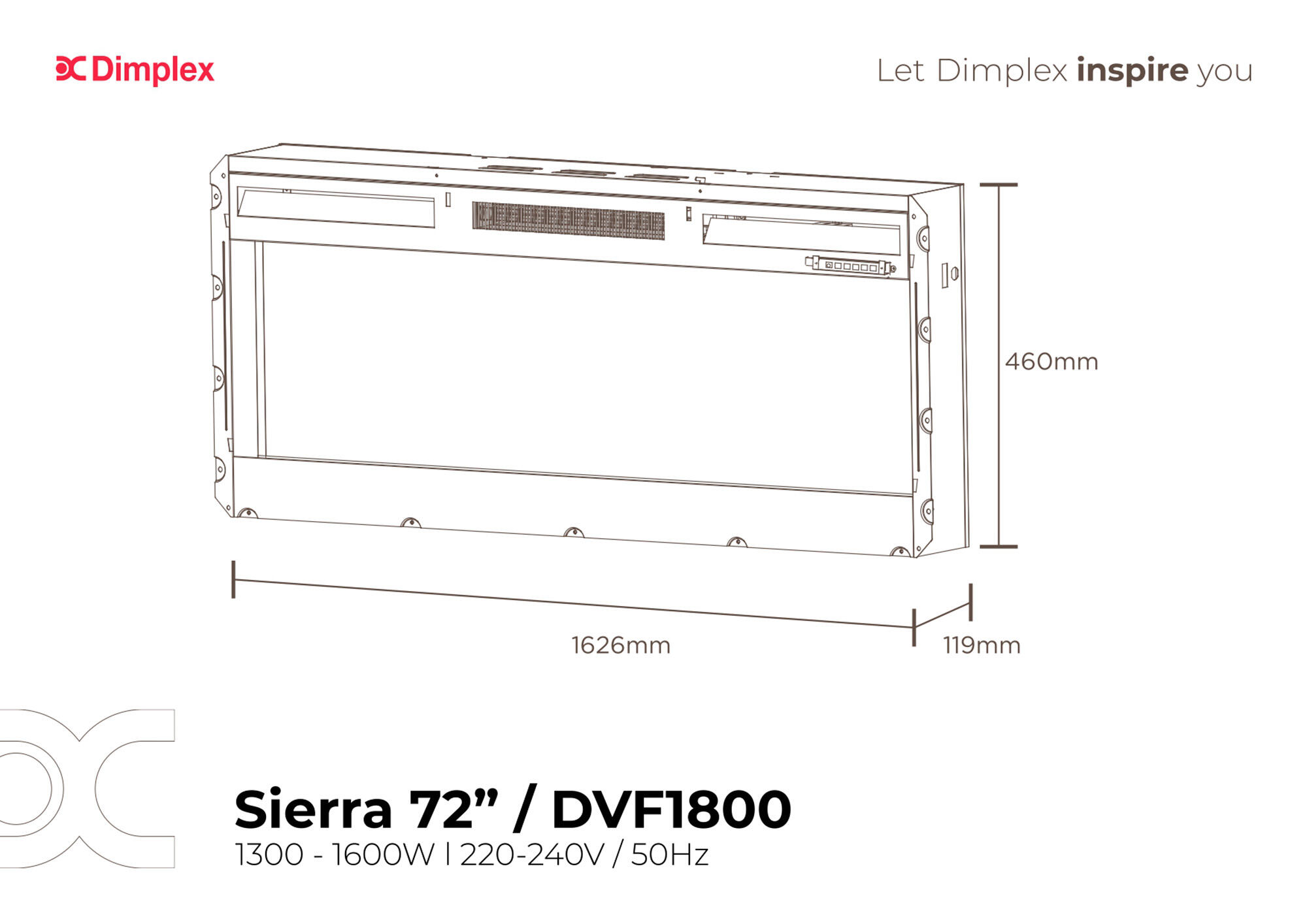 Chimenea eléctrica DIMPLEX Sierra 72 de 49.5x182,9x13.2 cm - 10