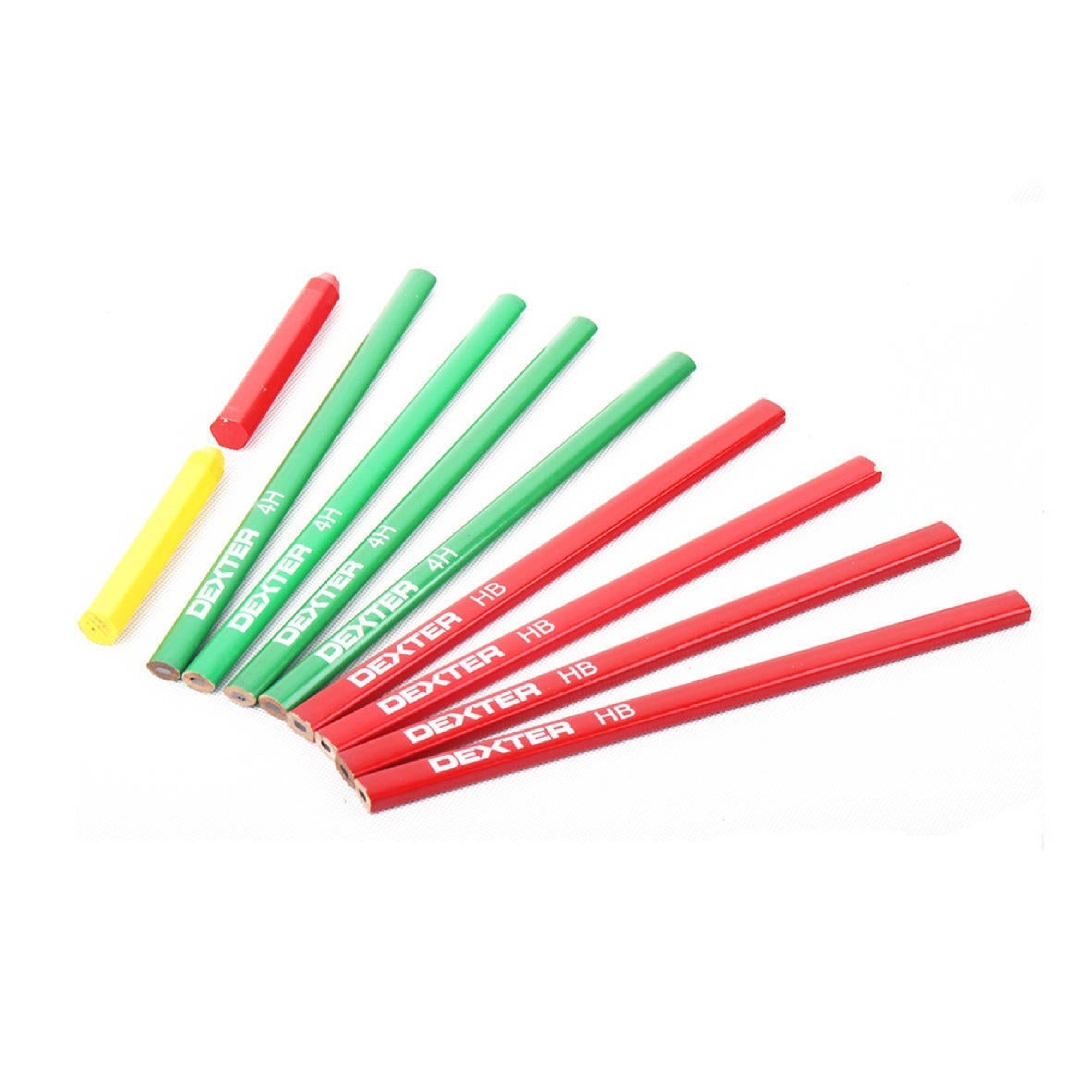 Pack de 10 lápices DEXTER verde, rojo de 24 cm de longitud - 2