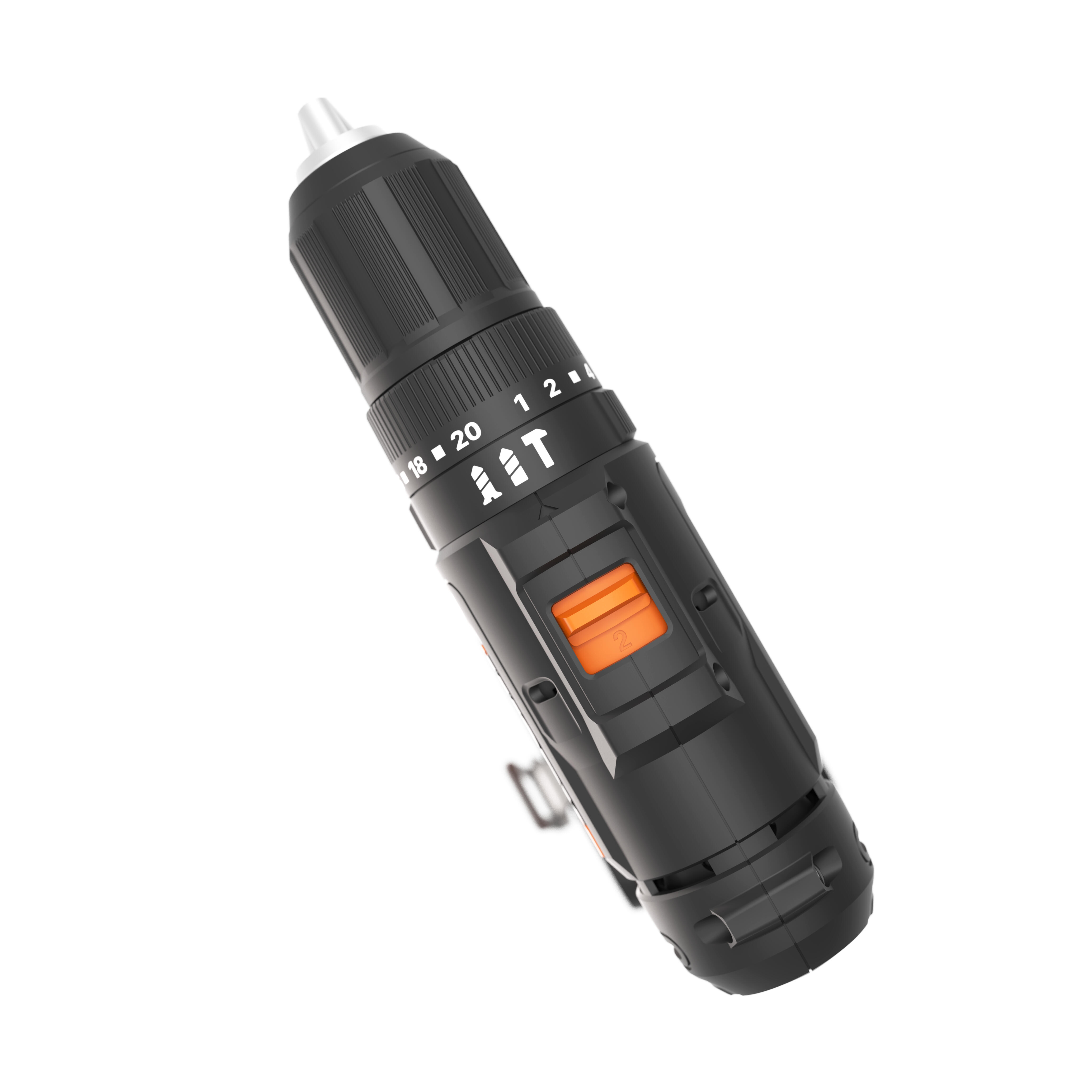 Taladro percutor a batería WORX 20V - 2 baterias :2 baterías de 20V y 2,0Ah - cargador de batería rápido de 1 hora, 1 estuche enrollable con 30 brocas y puntas, 1 maletín de transporte - POWERSHARE - 17