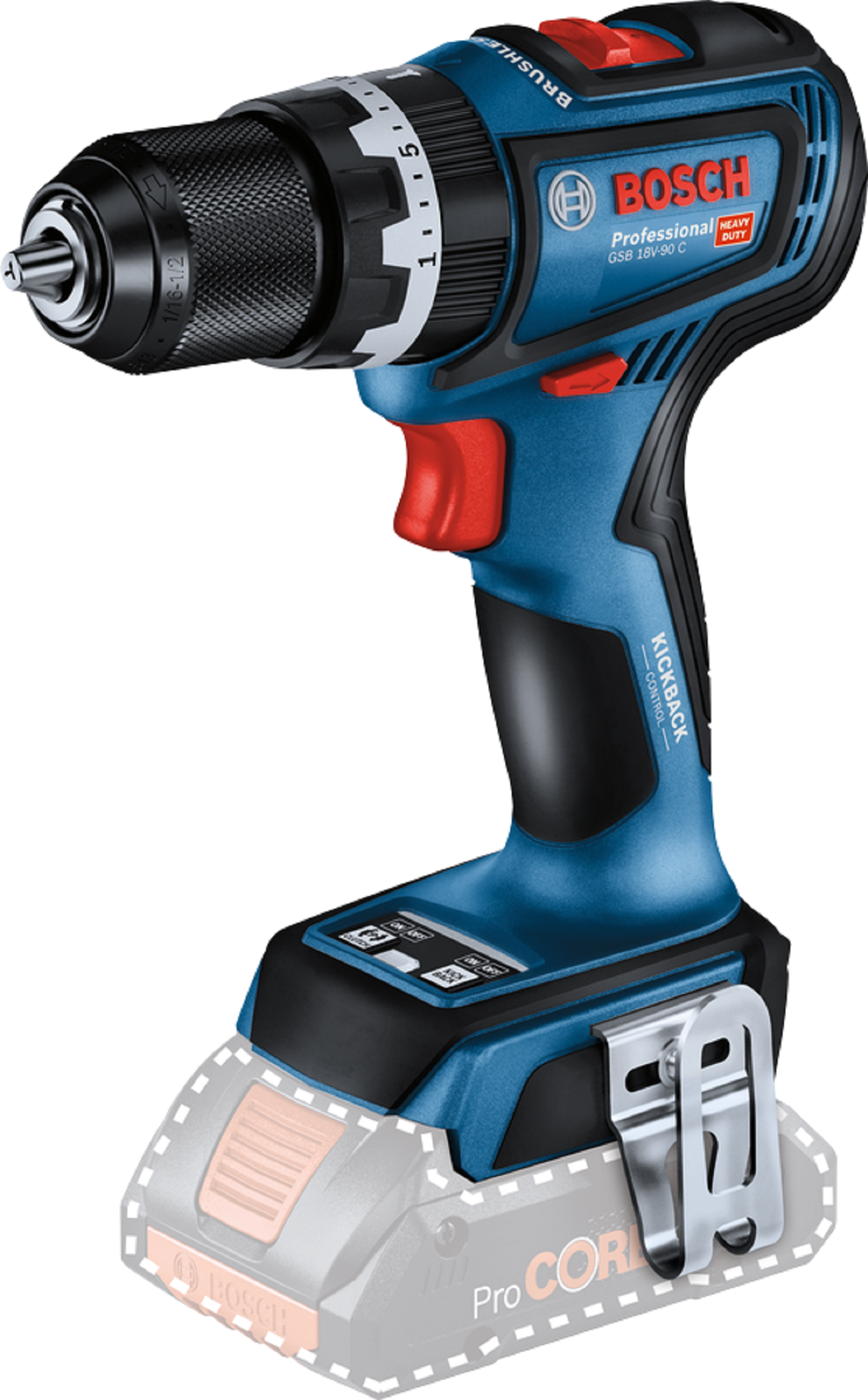 Taladro percutor sin cable bosch professional gsb 18v-90 c 18 v. sin batería