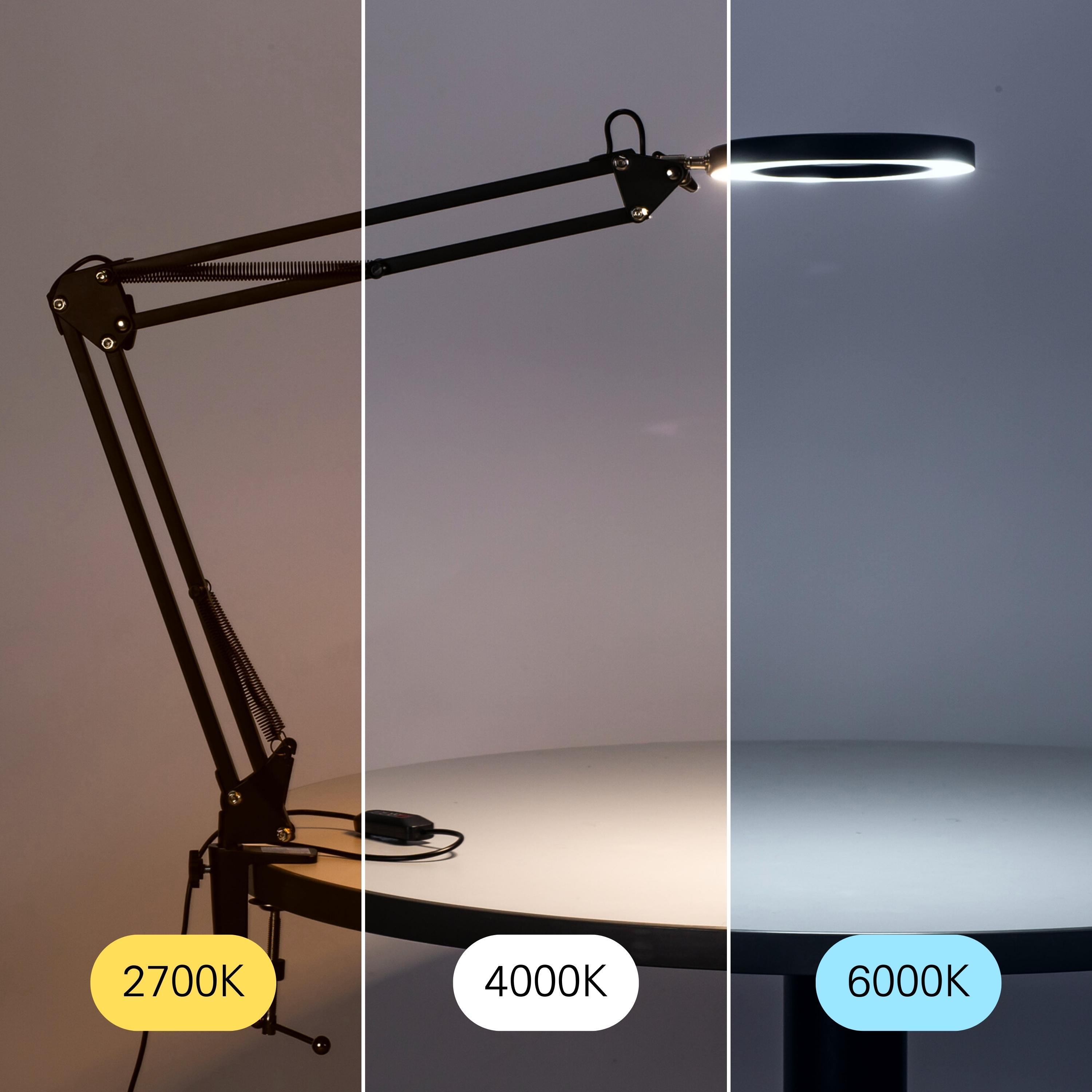 Lampe de bureau Loupe, acier, noir, H.56 cm, LED - 9