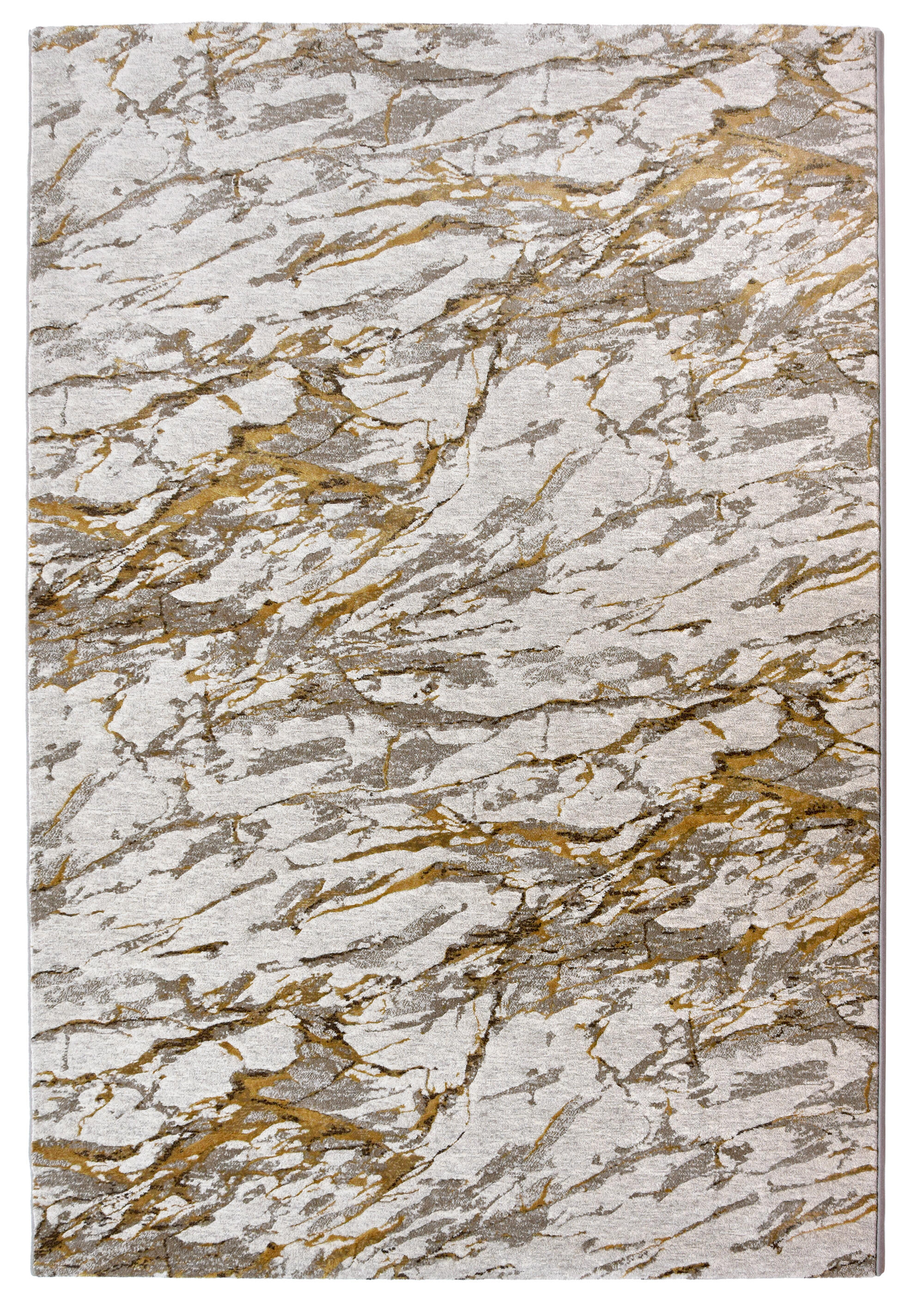 Alfombra polipropileno jaspe beige y dorado rectangular 80x150cm