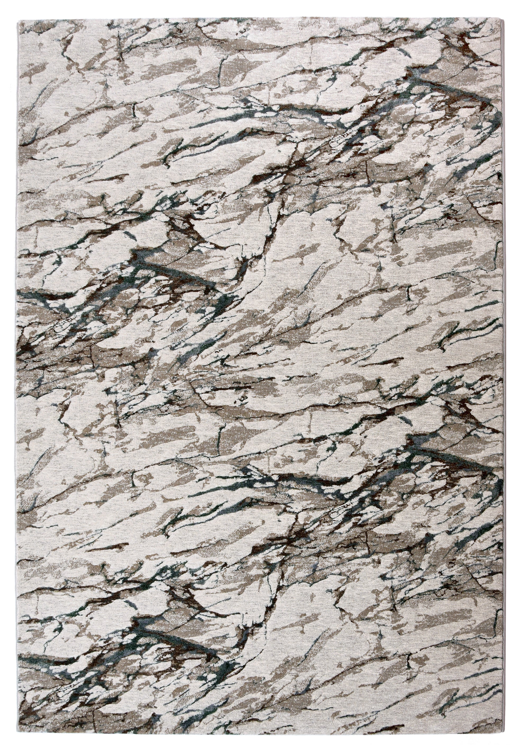 Alfombra polipropileno jaspe beige y azul rectangular 240x330cm