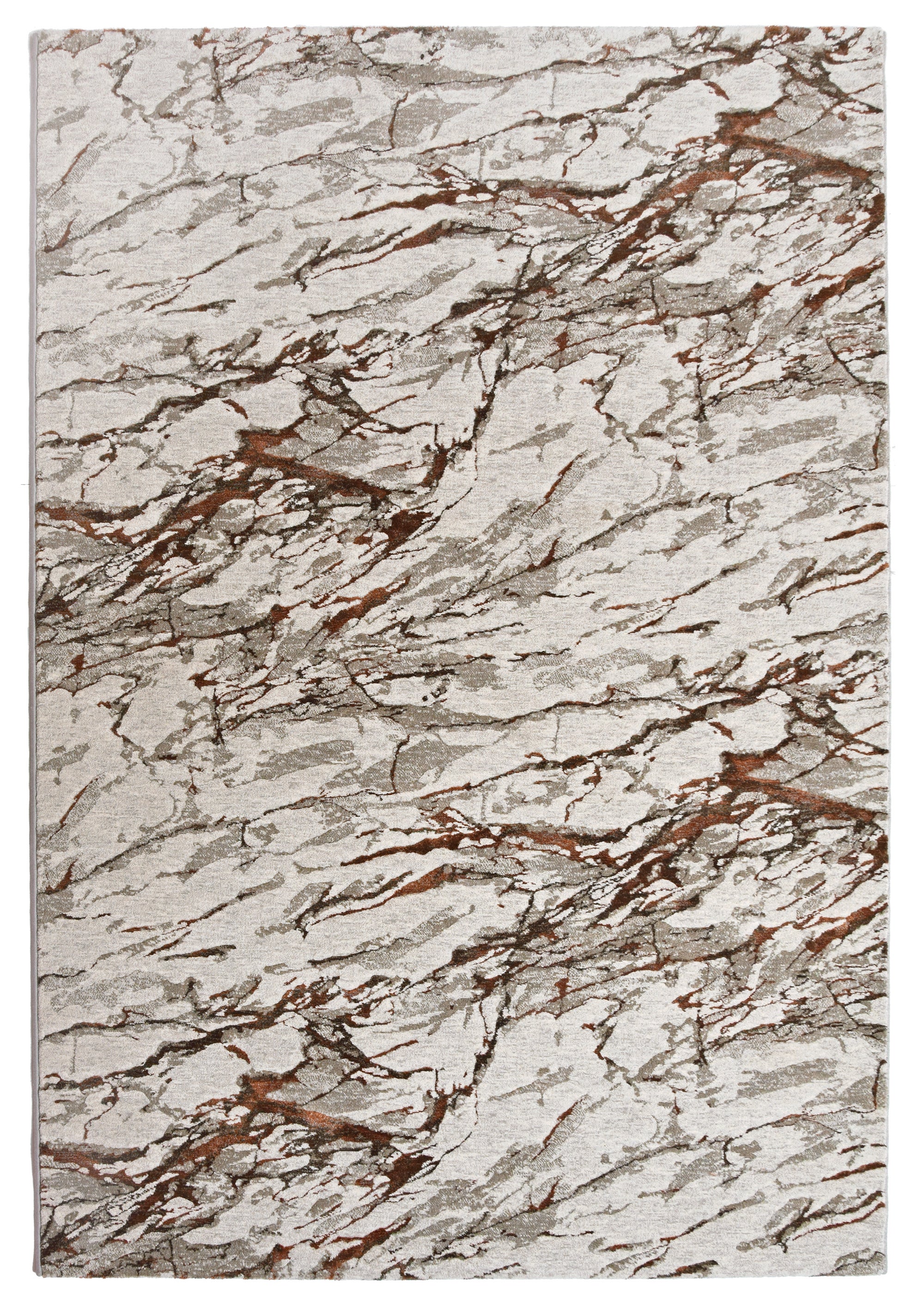 Alfombra polipropileno jaspe beige y terracota rectangular 133x195cm