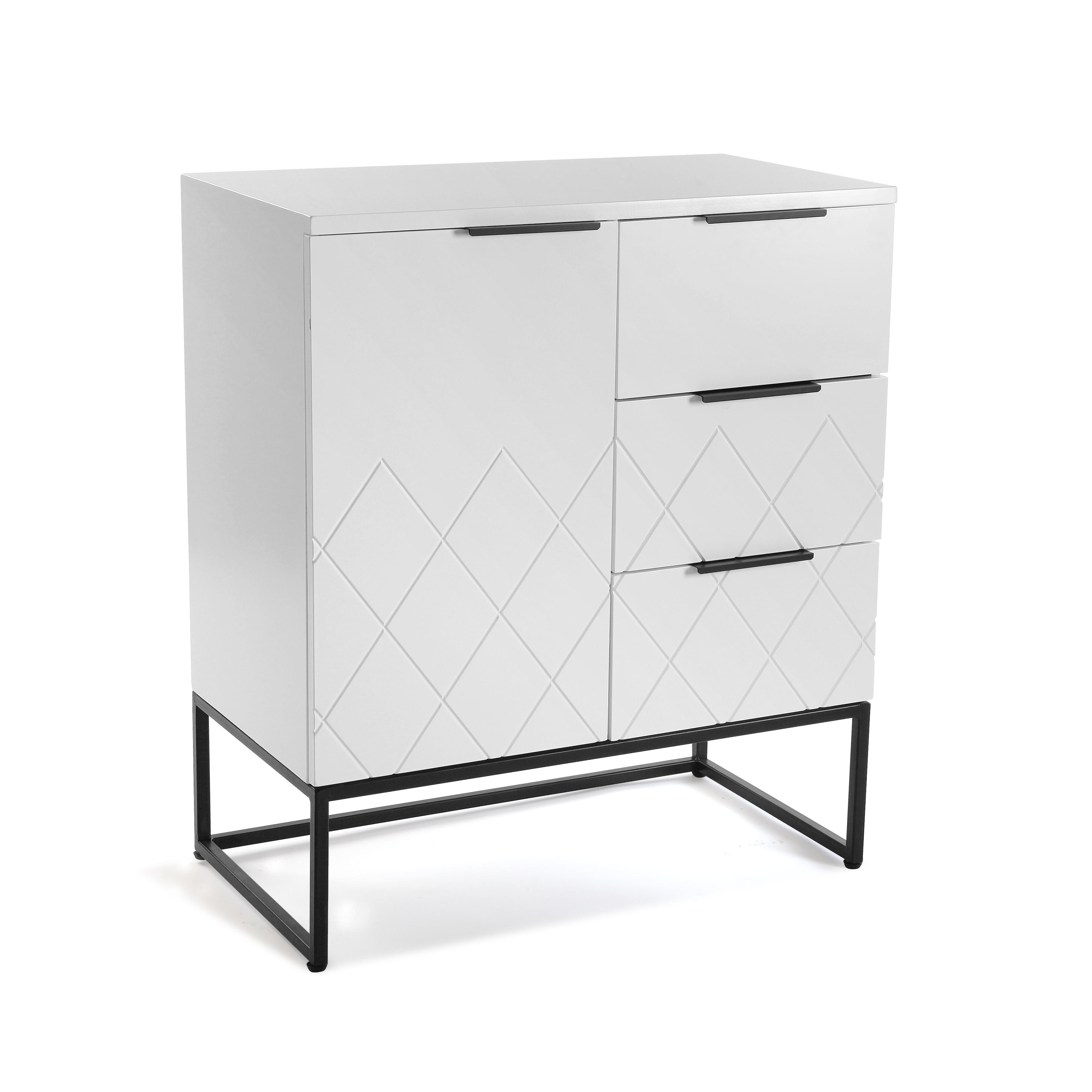 Cómoda kit de madera kemi color blanco con 3 cajones de 80x70x38cm