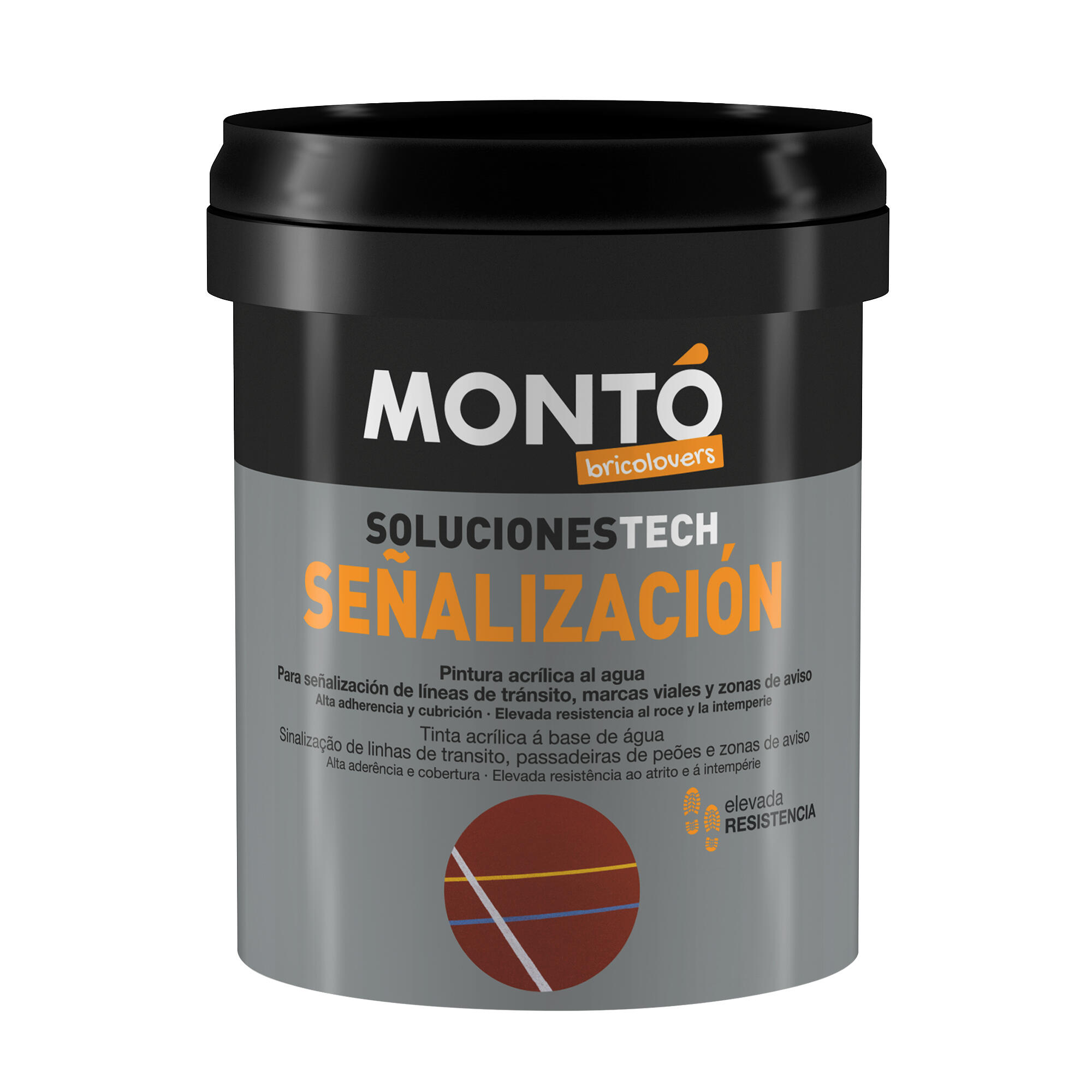 Pintura suelo color amarillo para hormigón, piedra, ladrillo MONTÓ satinado 750 ml base agua - 2