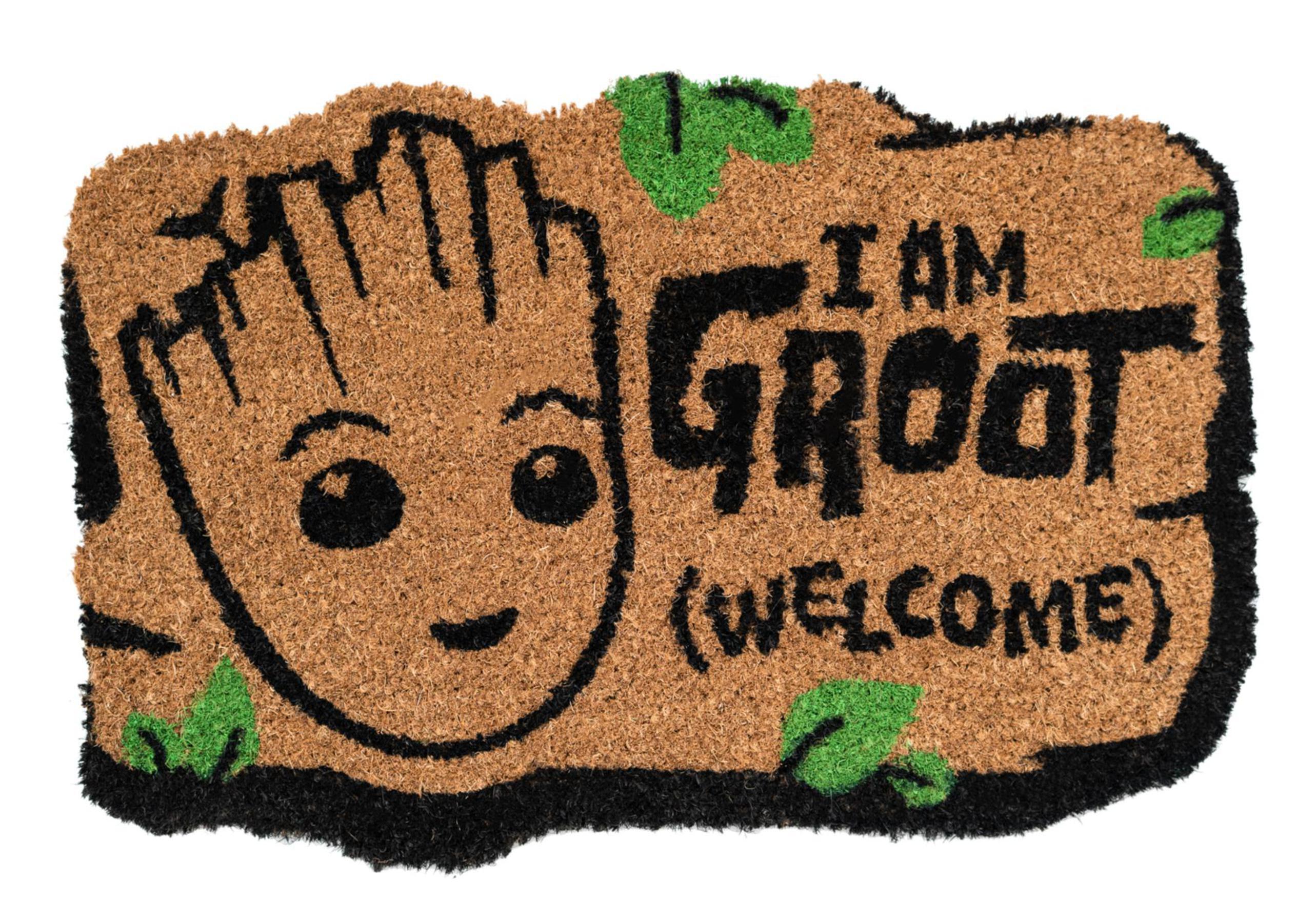 Felpudo coco marvel groot verde, beige, negro 60 x60 cm