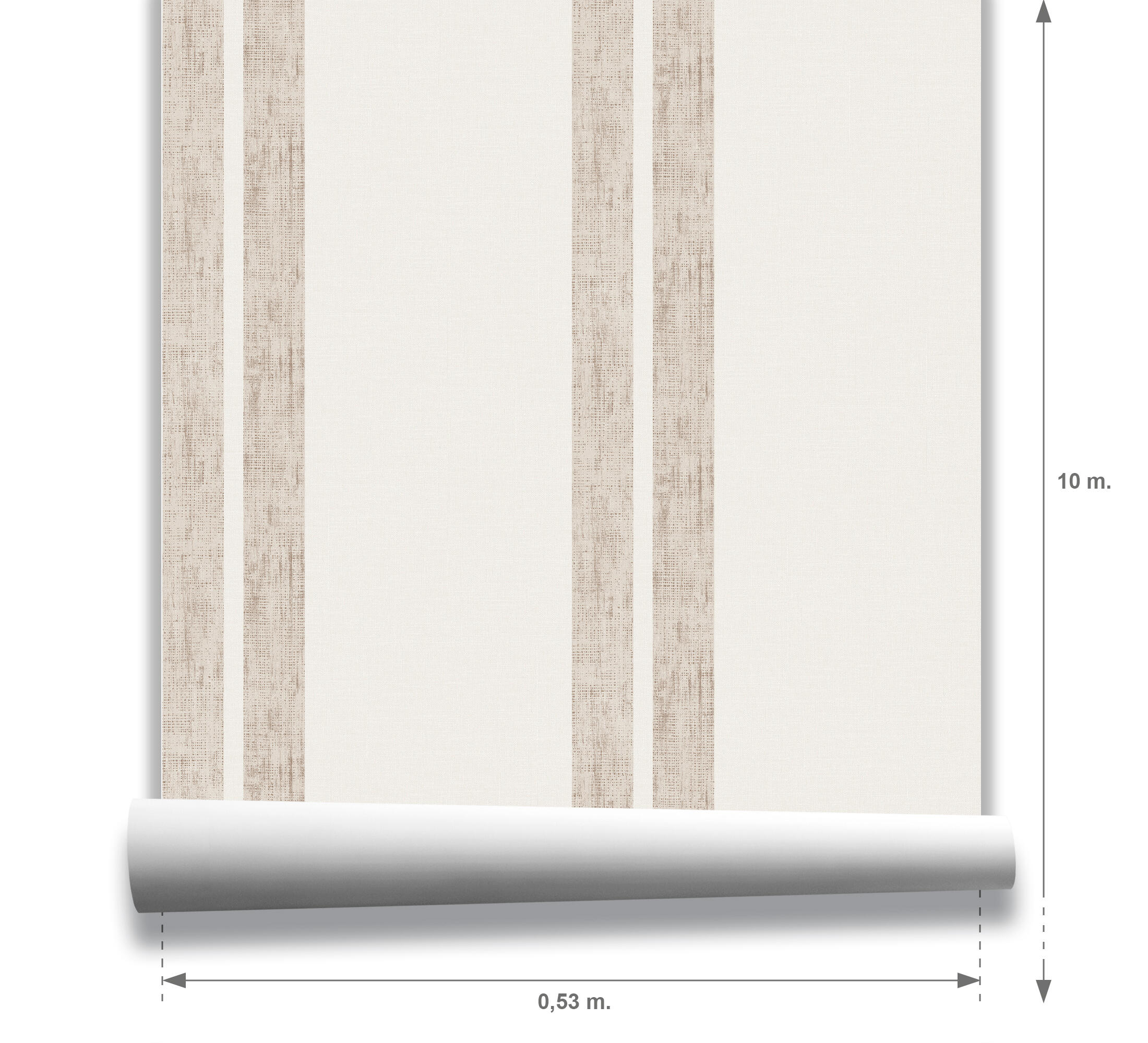 Papel pintado No tejido Geométrico beige Tnt eco 1806-6 rodas strip ICH. De 53cm x 10m. Limpieza con paño húmedo. Método de pegado: aplicación cola en pared - 4