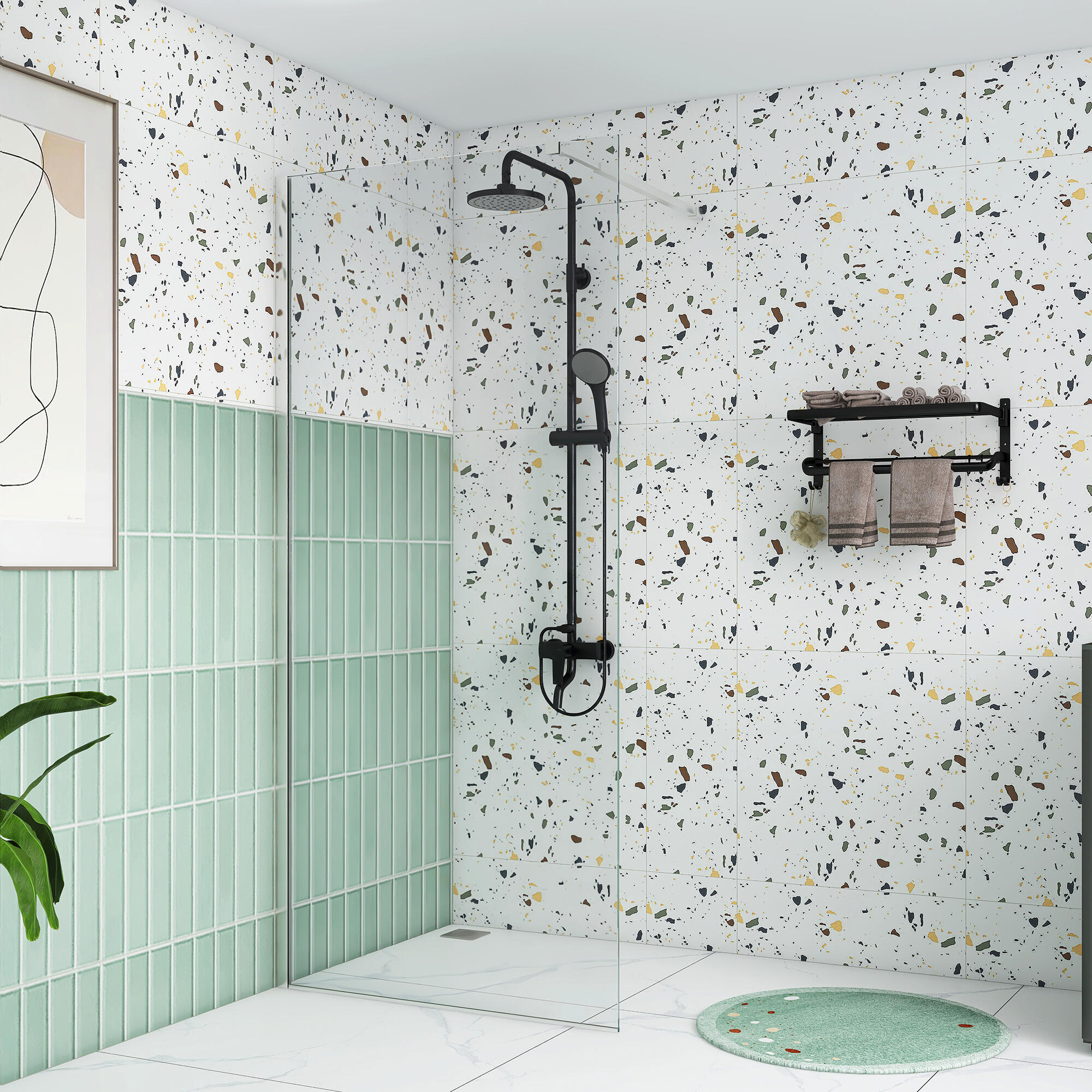 Mampara de ducha fija transparente onix perfil cromo (89-90)x195 cm 6mm