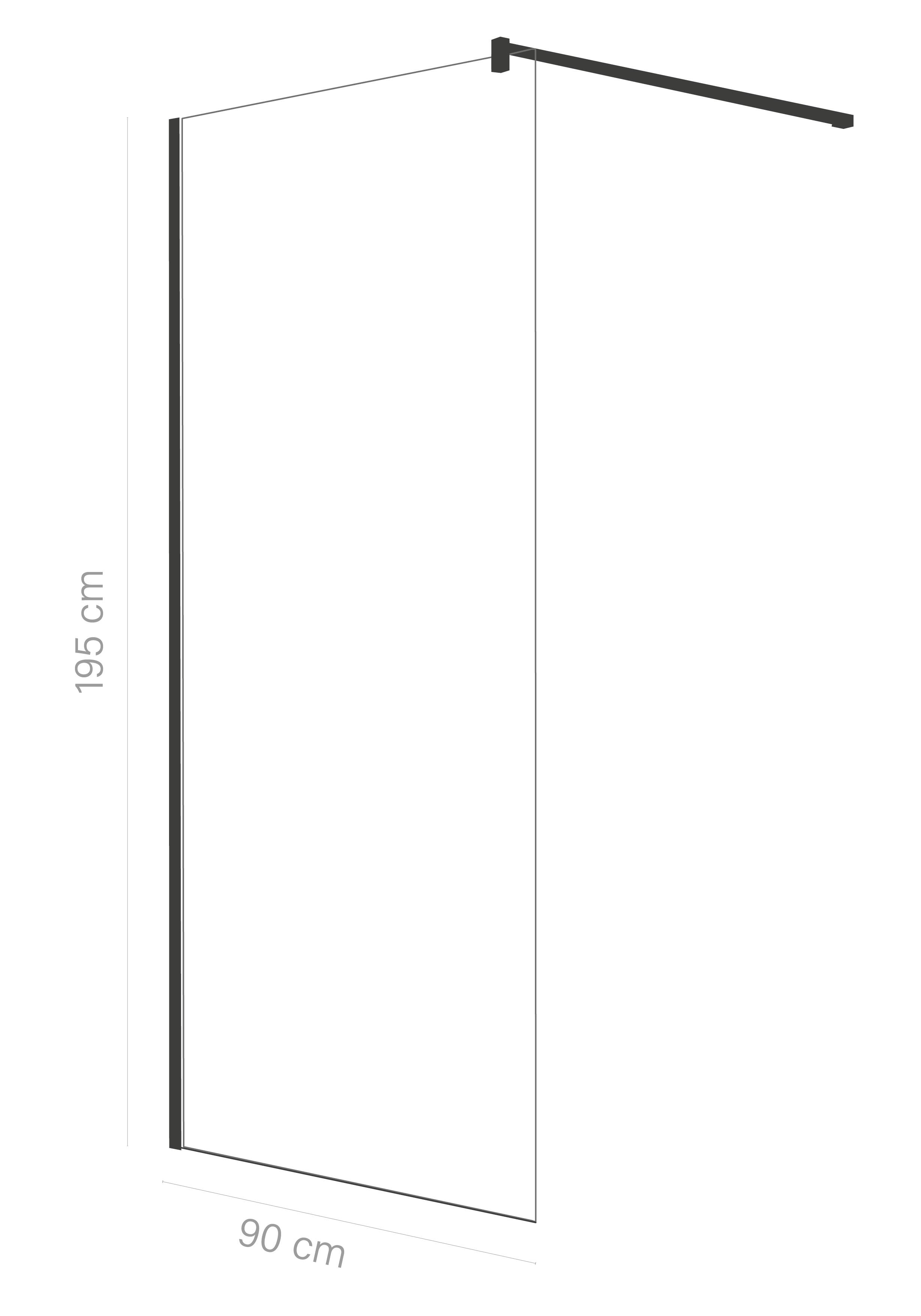 Mampara de ducha fija transparente Onix perfil aluminio cromo (89-90)x195 cm cristal 8mm reversible antical - 7