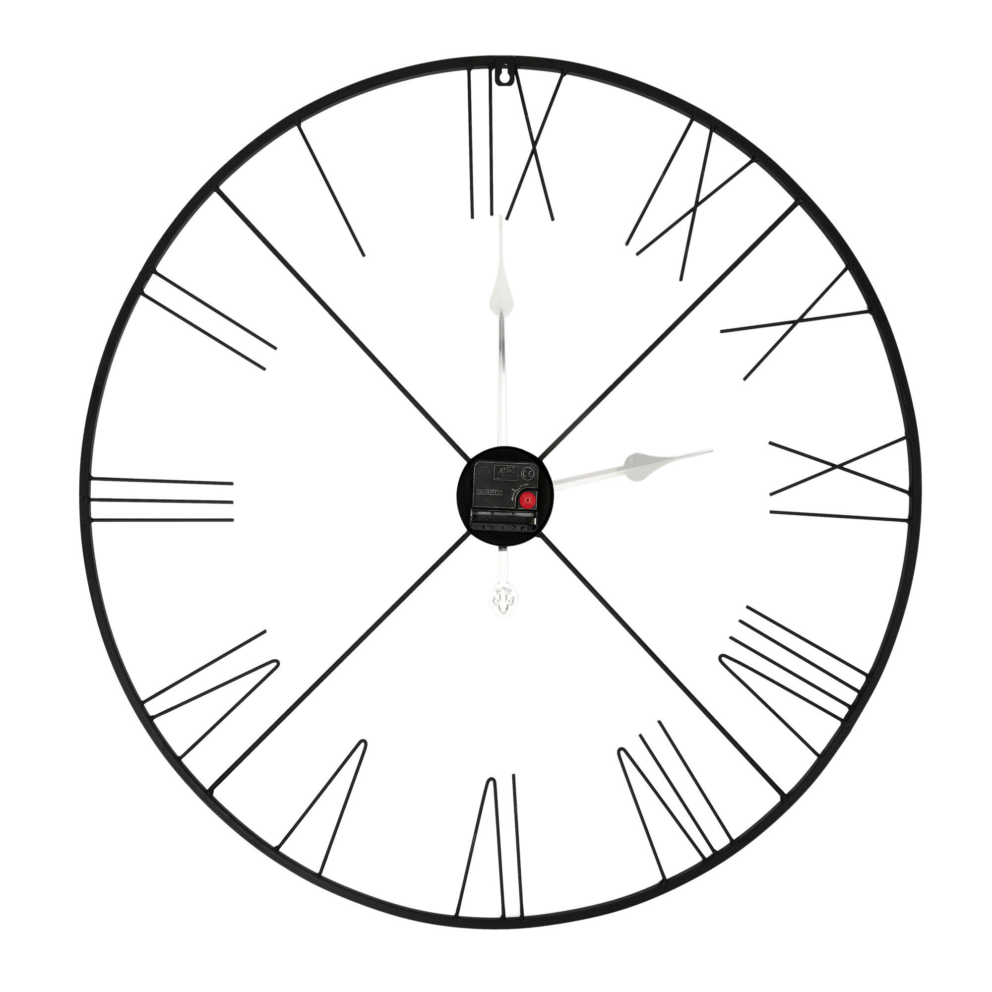 Reloj de pared redondo negro de 70 cm