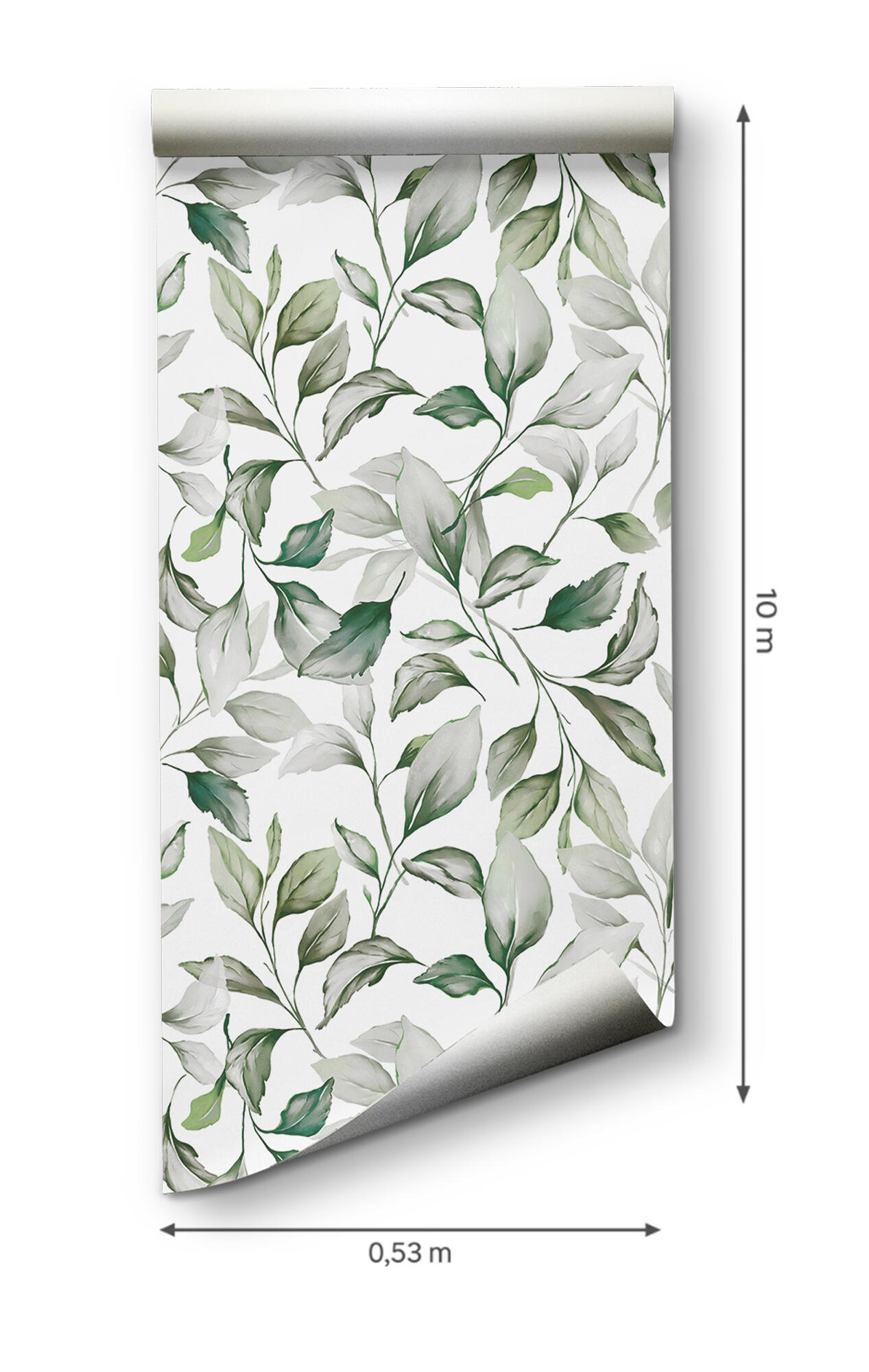 Papel pintado TNT aplicación cola en pared Naturaleza Hojas verde   53cmx10.05m lavable - 4