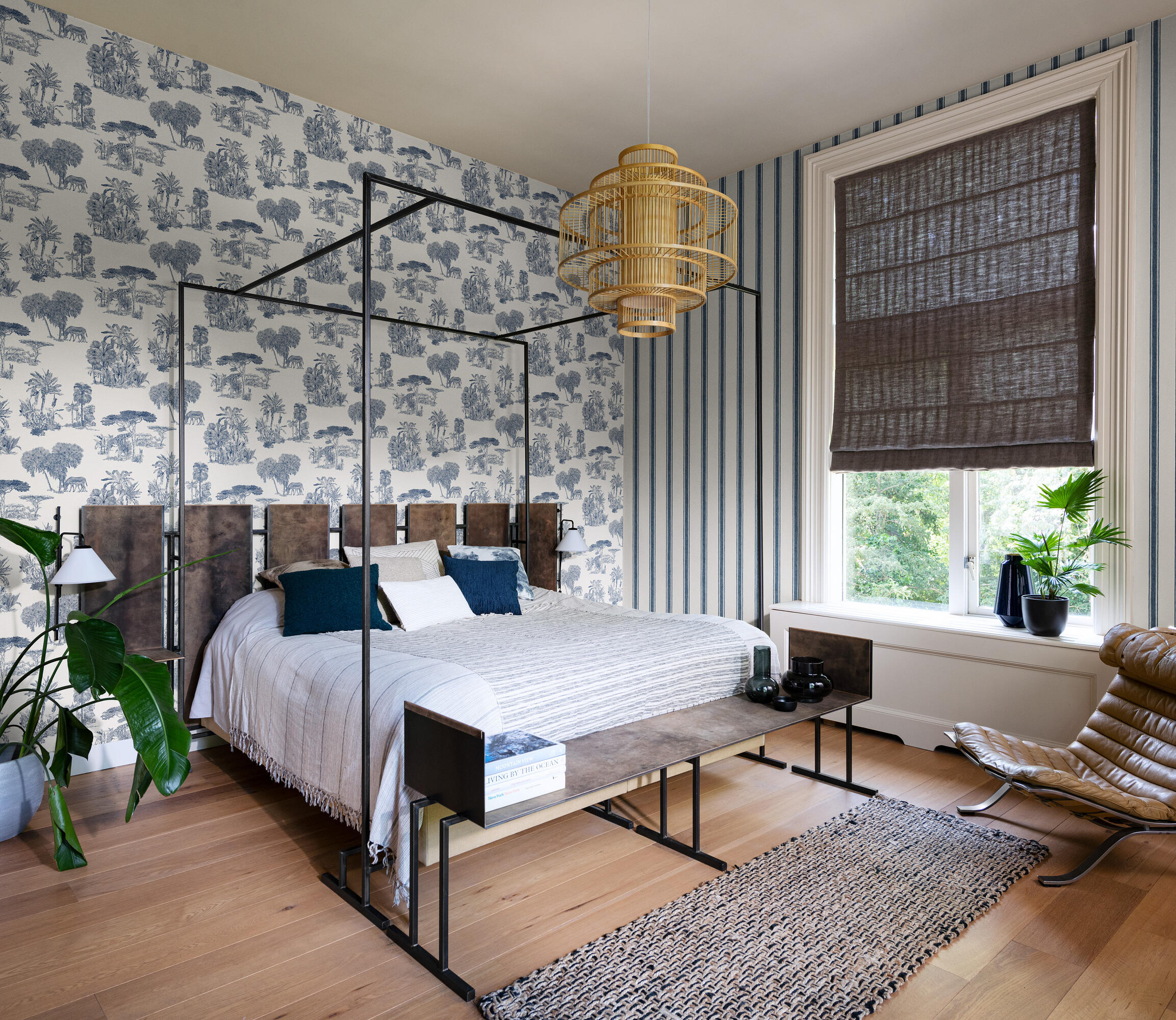 Papel pintado vinilo aplicación cola en pared naturaleza animales 11 madagascar azul rasch 53cmx10.05m lavable