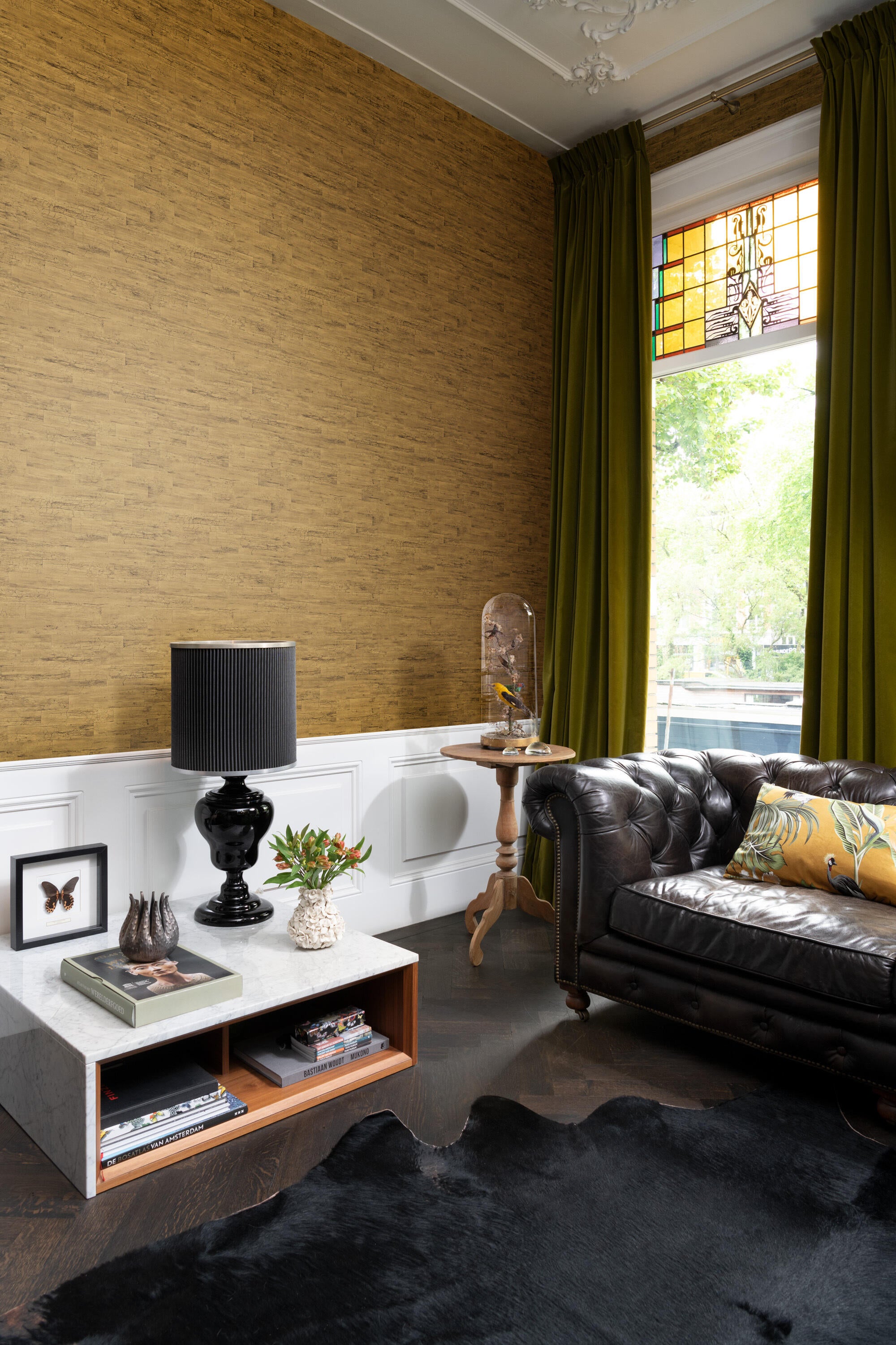 Papel pintado vinilo aplicación cola en pared naturaleza materiales 79 madagascar amarillo rasch 53cmx10.05m lavable