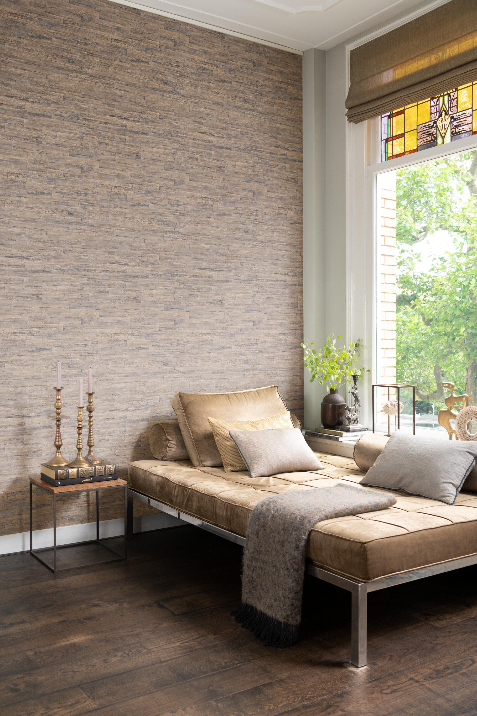 Papel pintado vinilo aplicación cola en pared naturaleza materiales 31 madagascar marrón rasch 53cmx10.05m lavable