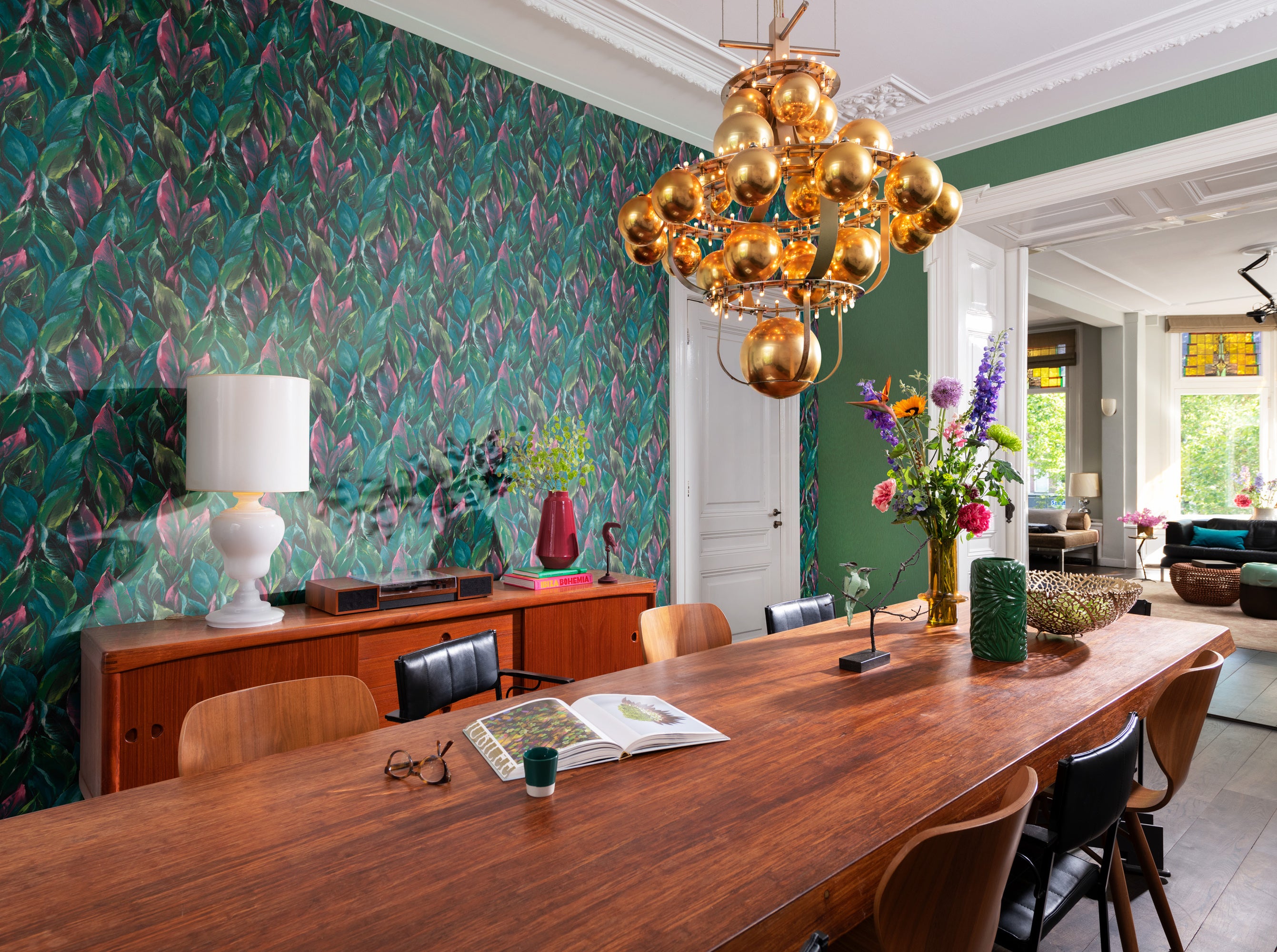 Papel pintado vinilo aplicación cola en pared naturaleza floral 52 madagascar multicolor rasch 53cmx10.05m lavable