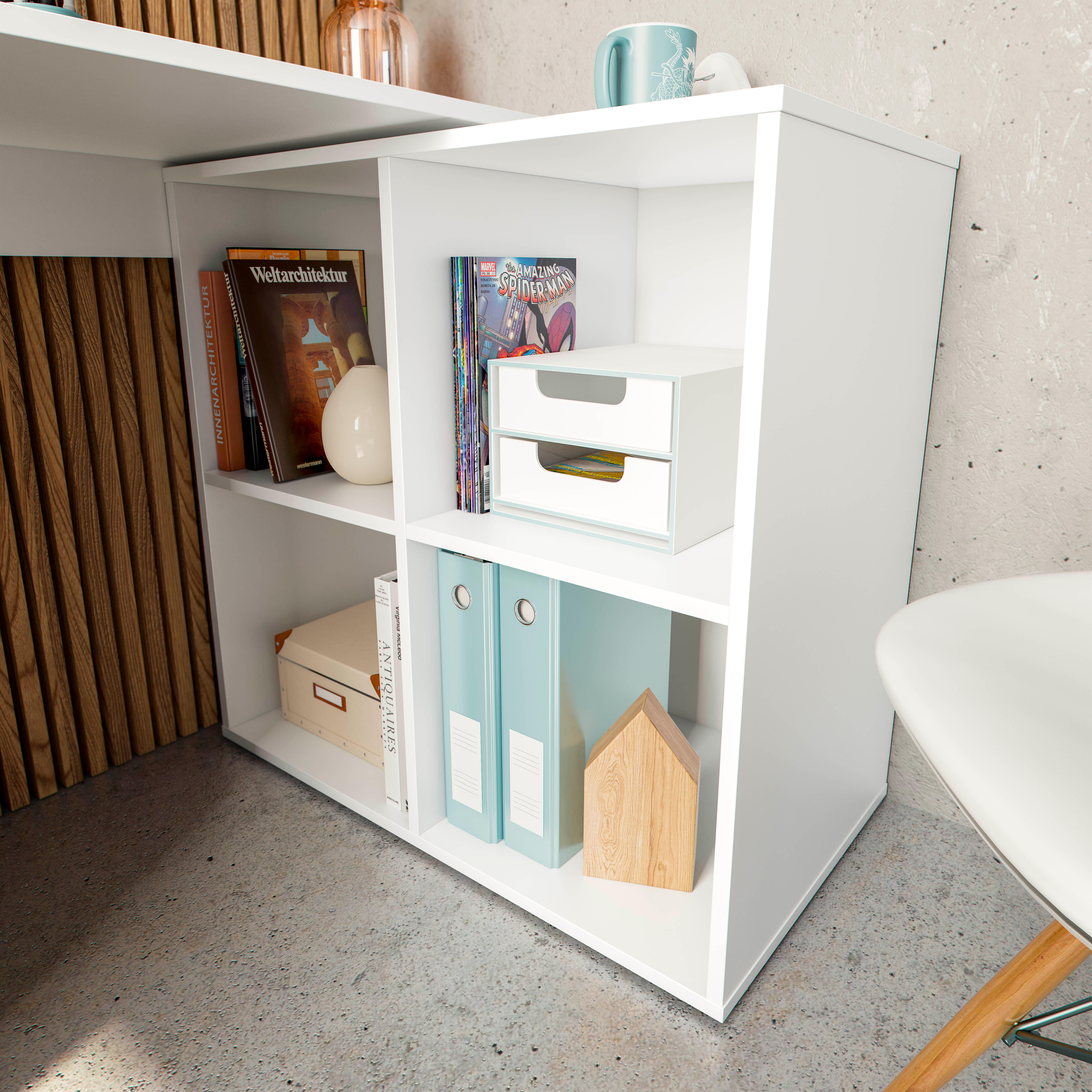 Mesa de escritorio Armony color blanco de 120x74x49cm - 6