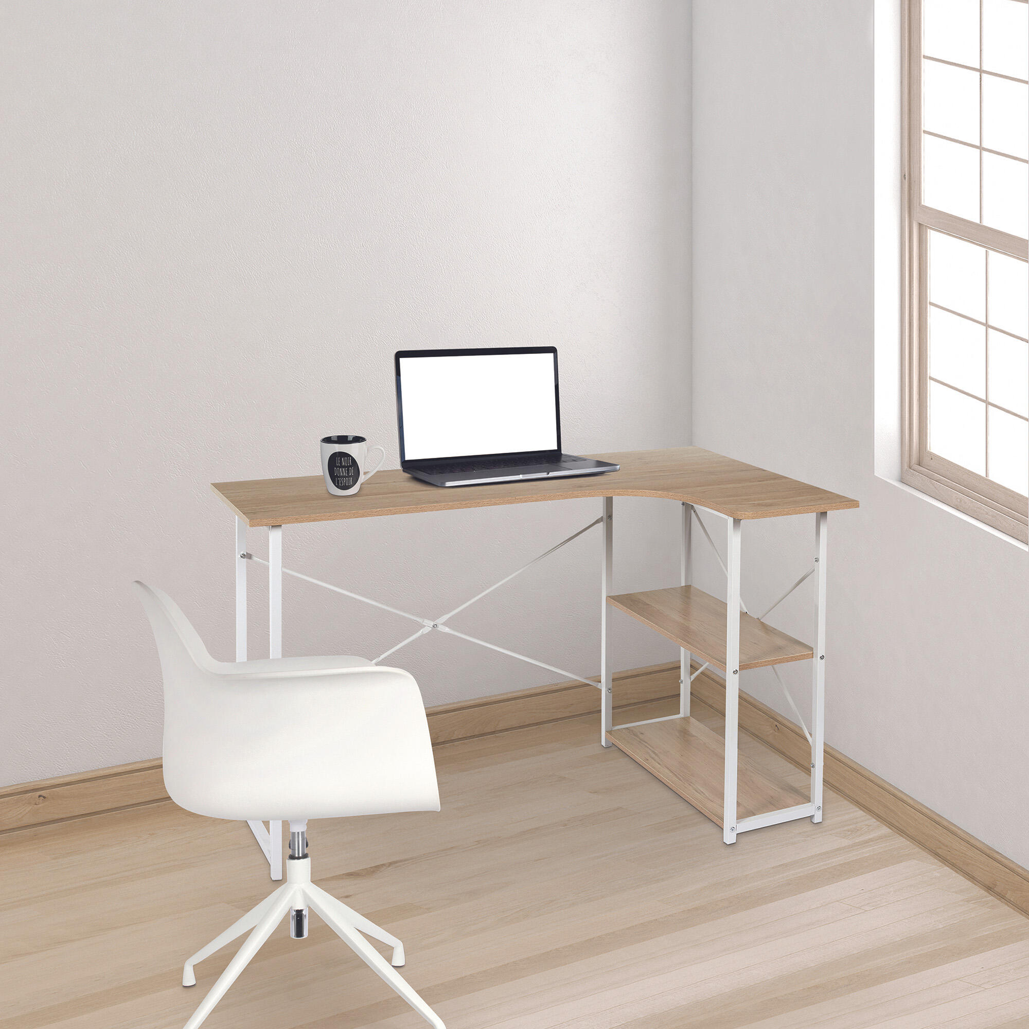 Mesa de escritorio de mdf color blanco de 74x4x120cm