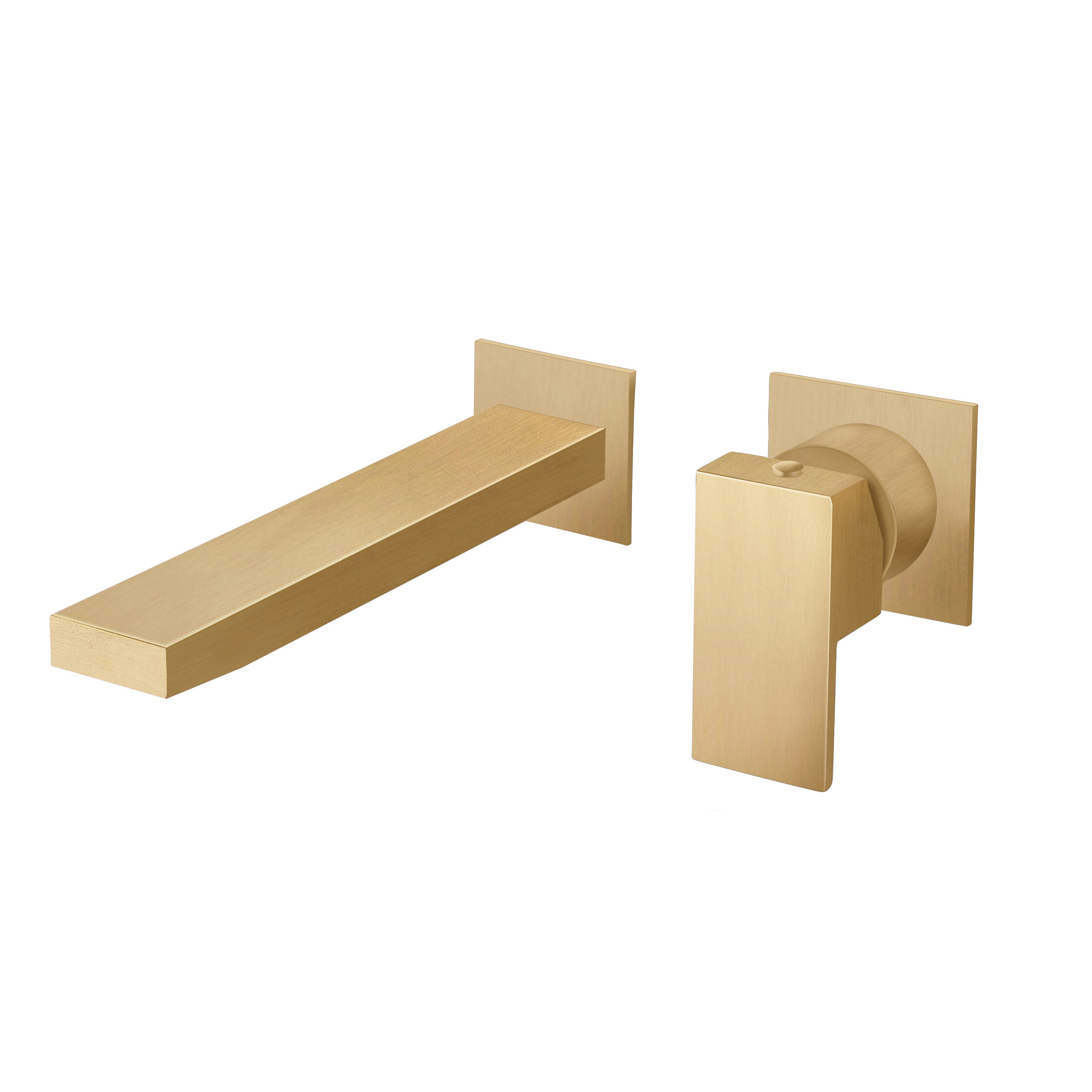 Grifo de lavabo empotrado maier kuadrat monomando oro mate. apertura en frío. latón