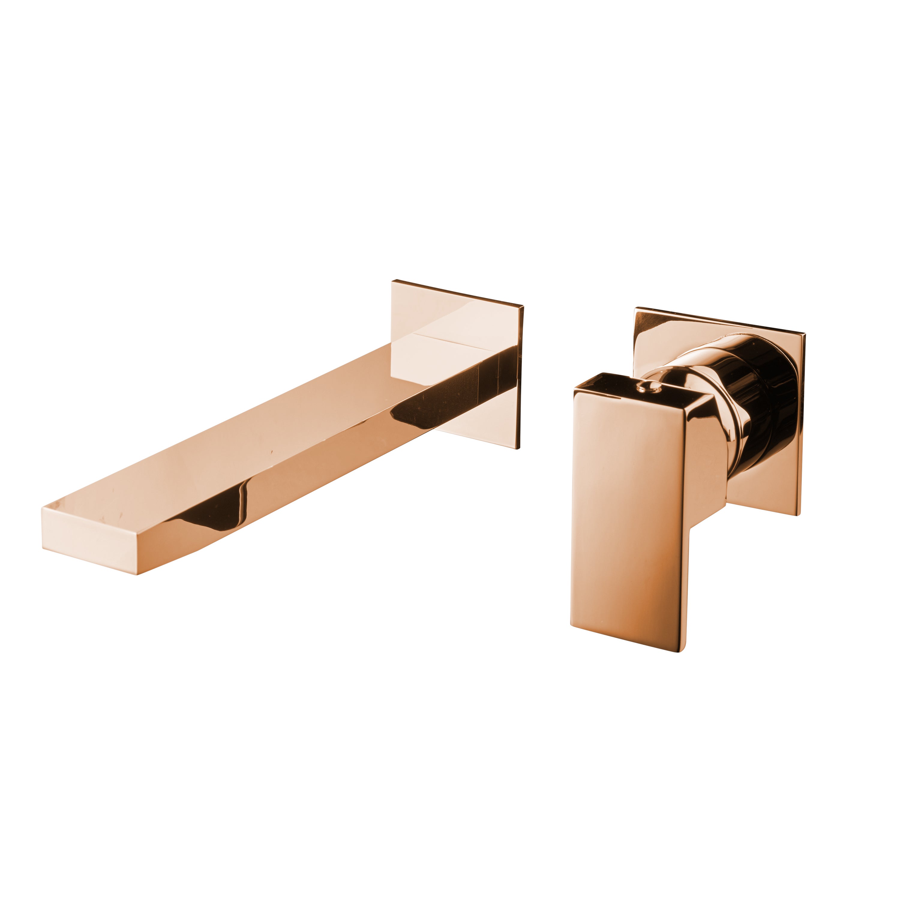 Grifo de lavabo empotrado maier kuadrat monomando oro rosa satinado. apertura en frío. latón