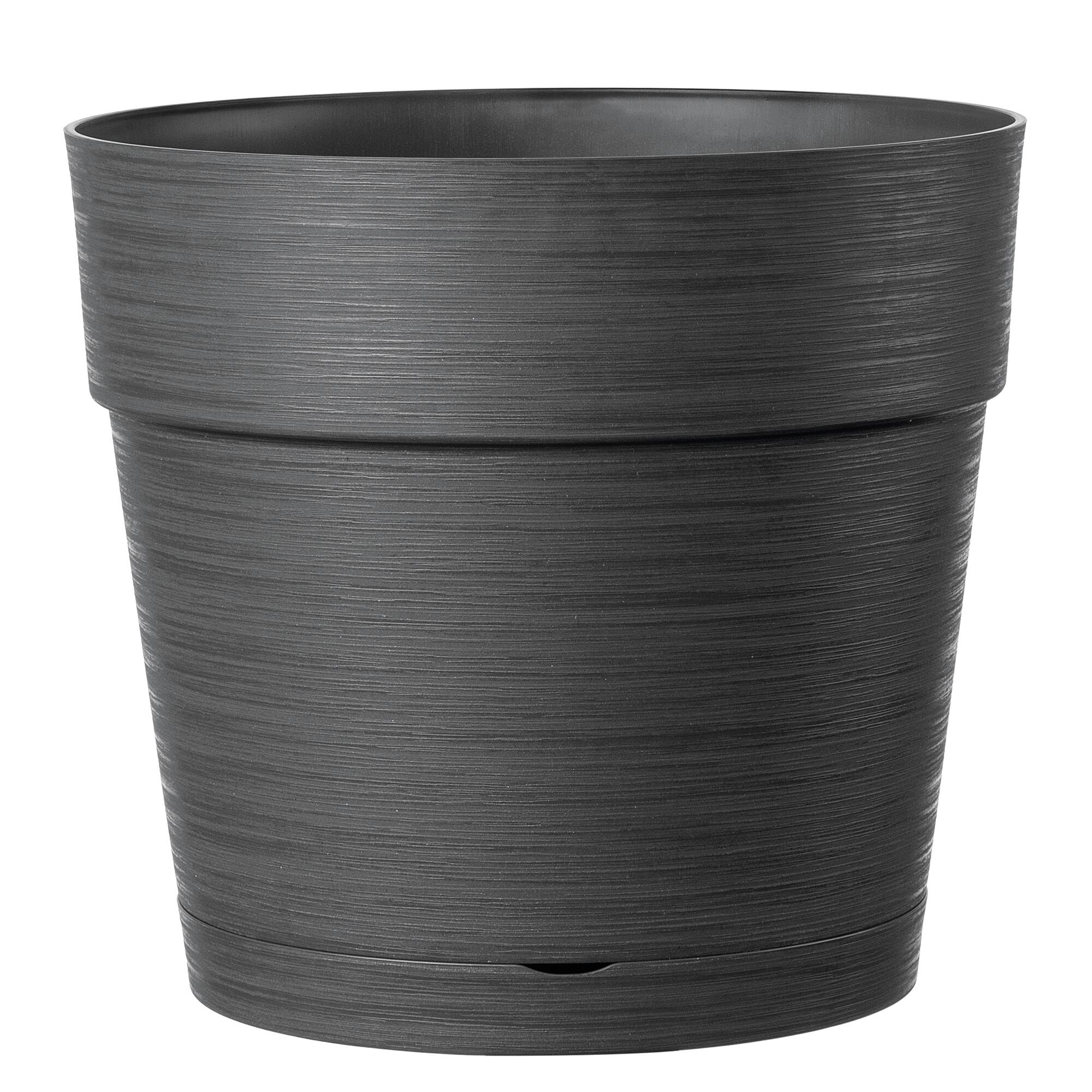 Maceta auto riego de polipropileno vaso save r 38 cm. antracita 38x38x34.4cm