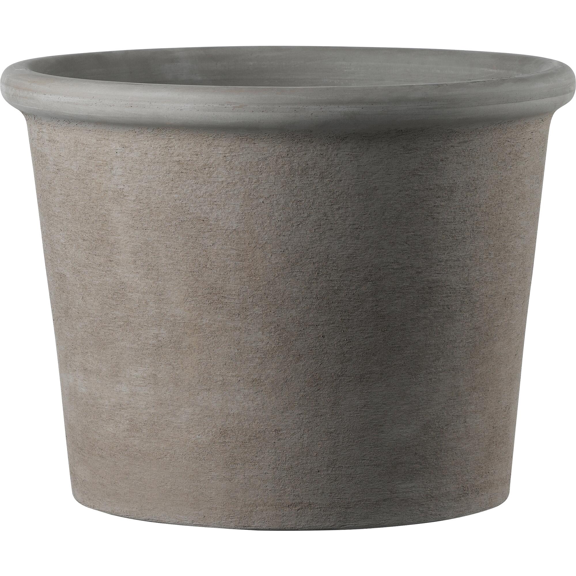 Maceta de terracota cilindro bordato grafito de ø 38 cm