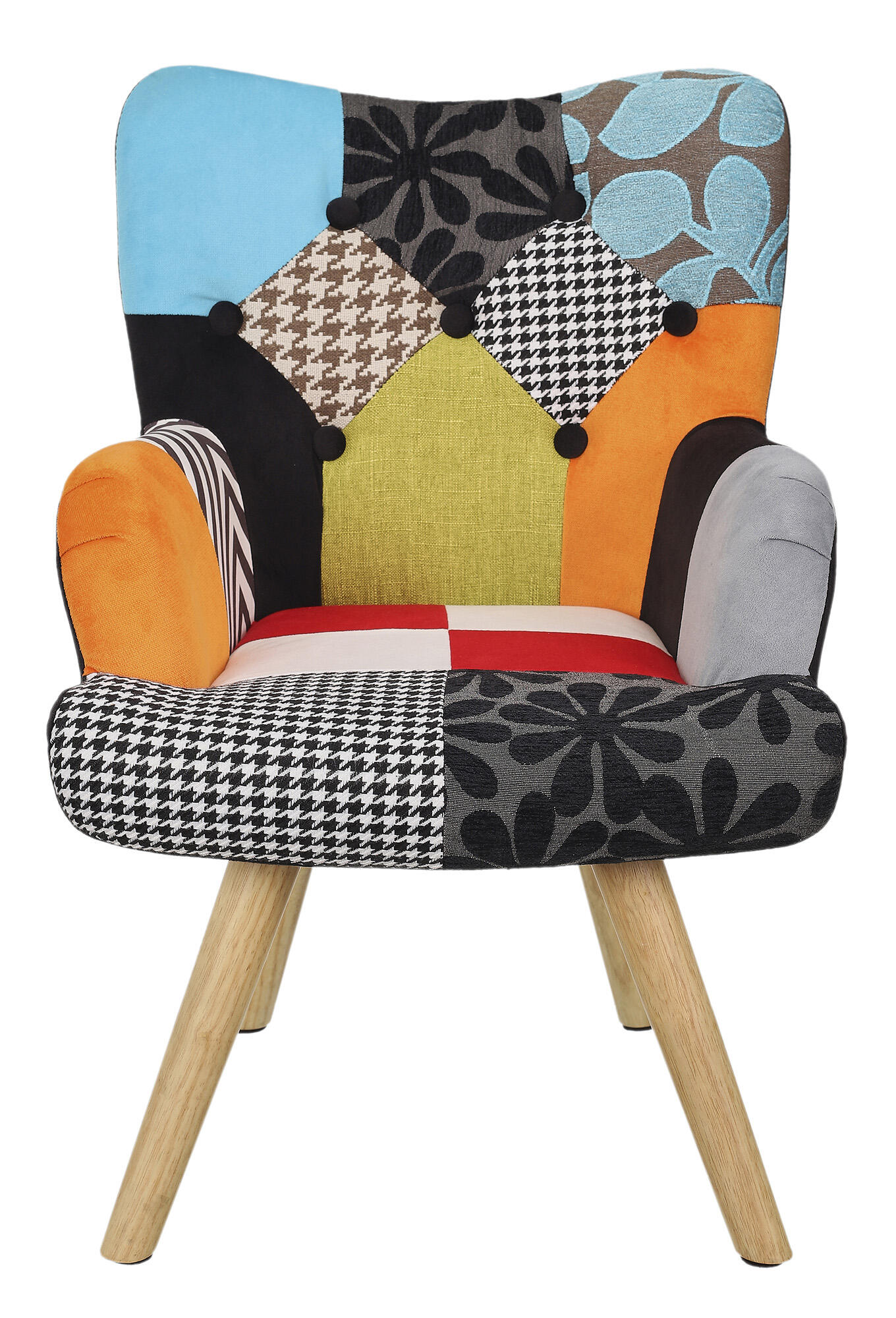 Silla infantil Patchwork de madera multicolor de 67x28x43,5cm - 3