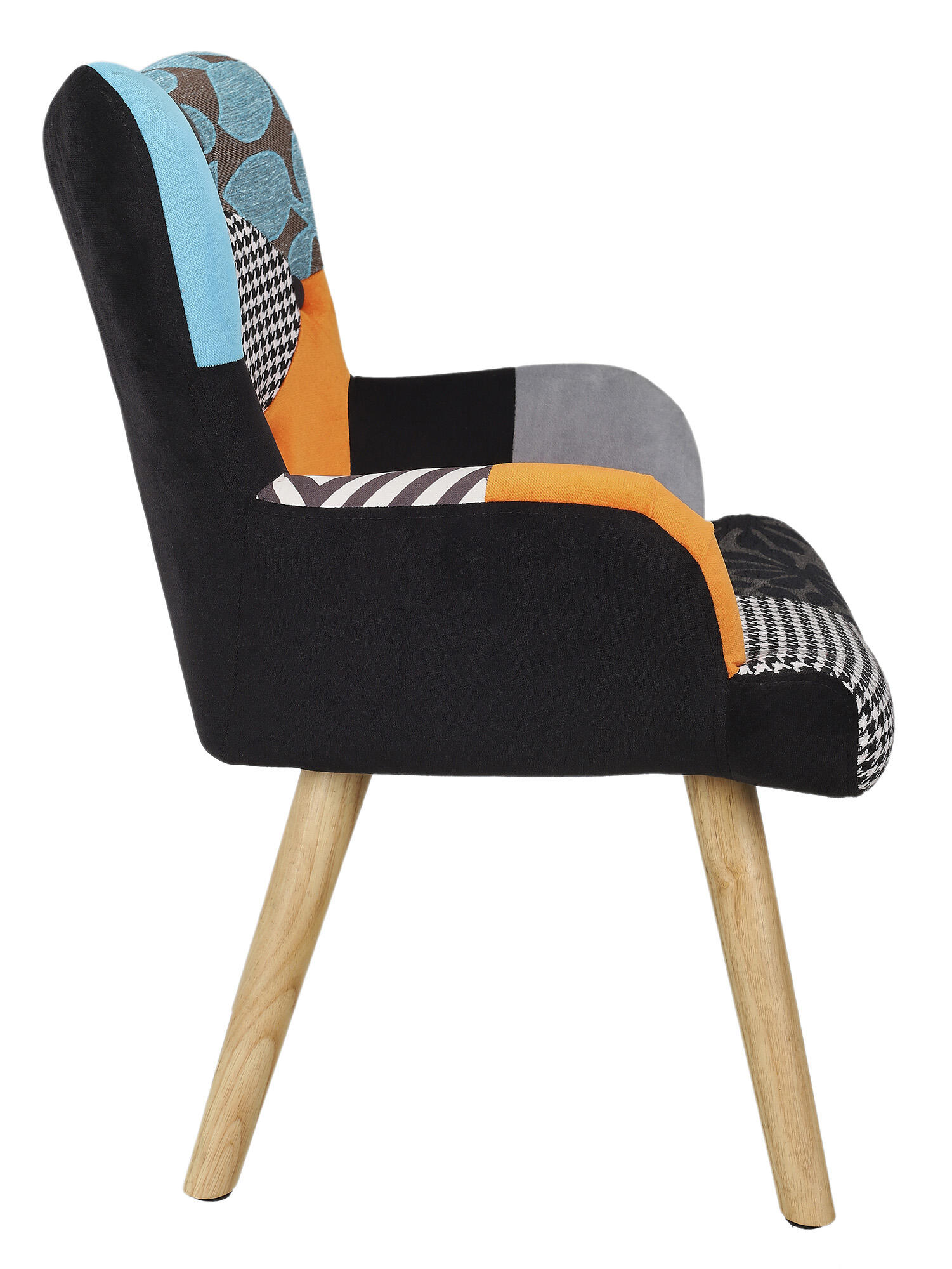 Silla infantil Patchwork de madera multicolor de 67x28x43,5cm - 4