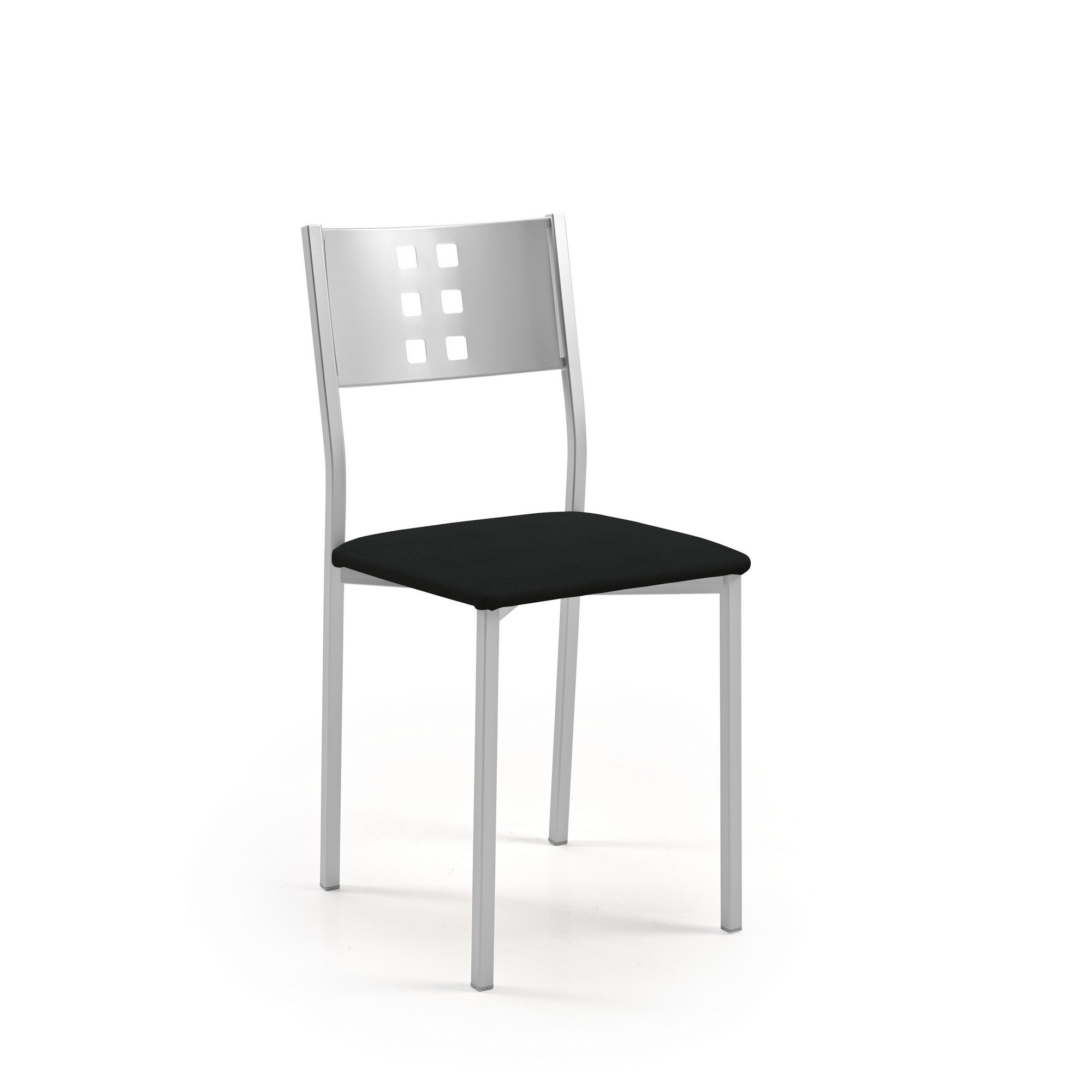 Silla de cocina fany de aluminio color negro 38x86x47cm