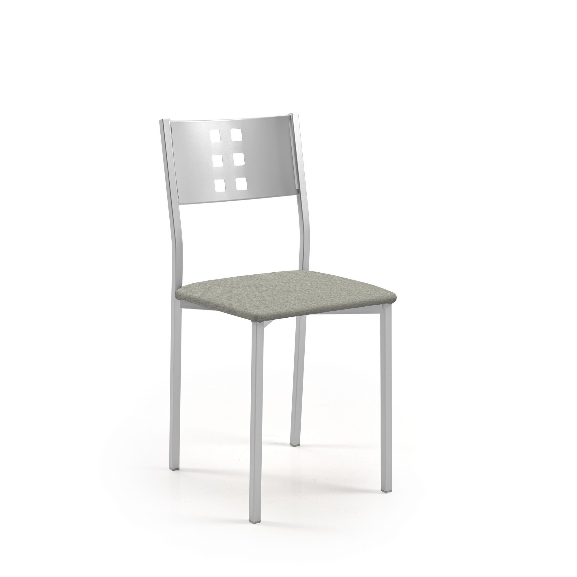 Silla de cocina fany de aluminio color plata 38x86x47cm