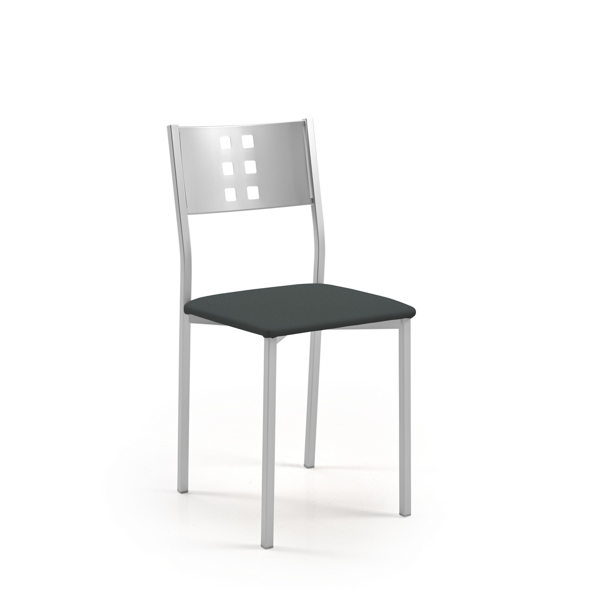 Silla de cocina fany de aluminio silver grafito 38x86x47cm