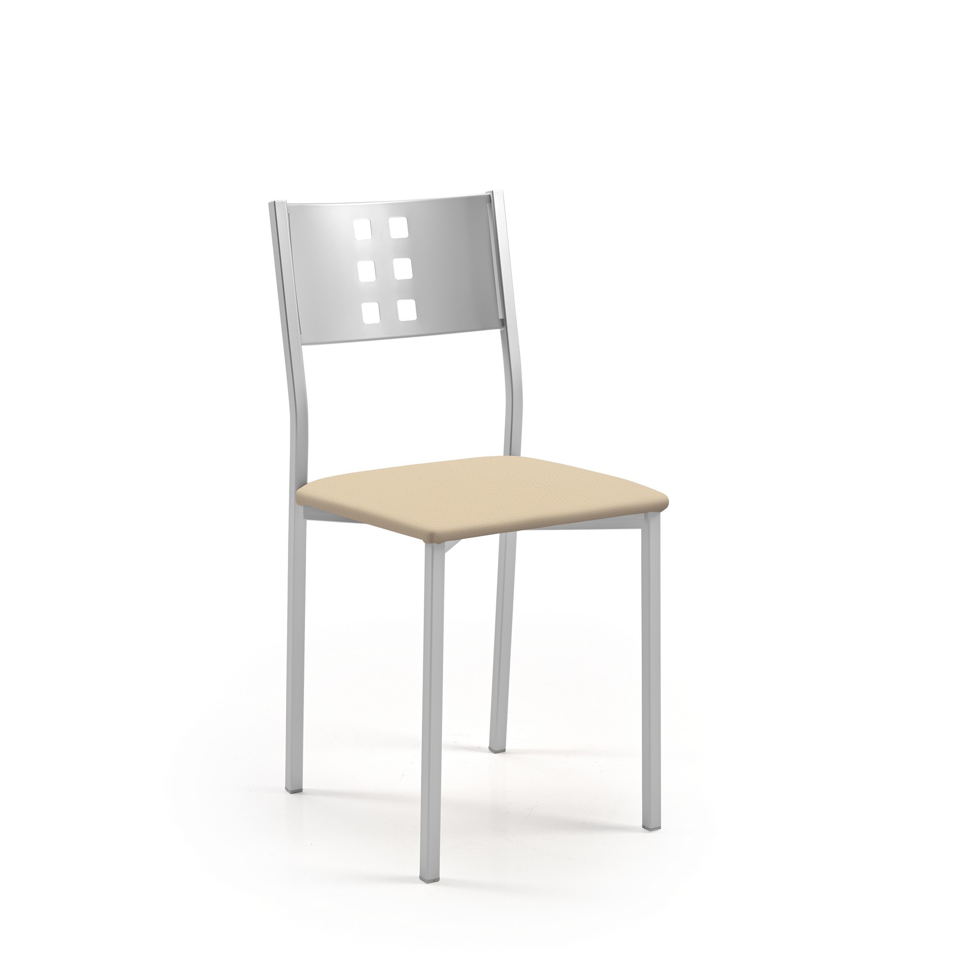 Silla de cocina fany de aluminio silver sisal 38x86x47cm