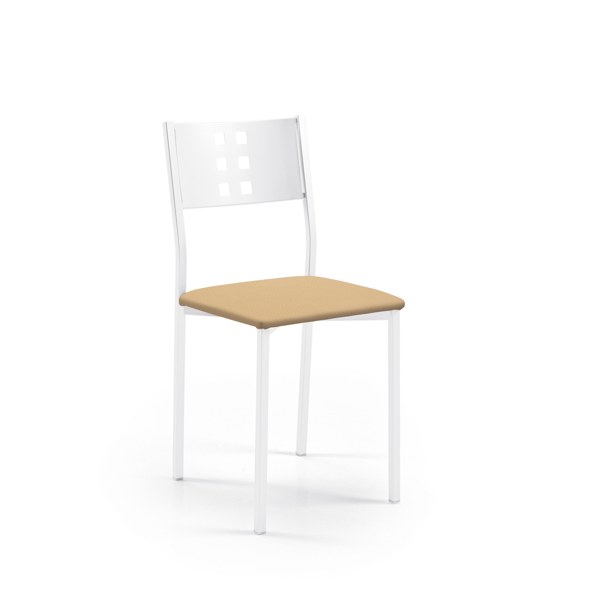 Silla de cocina fany con polipiel crema 38x86x47cm