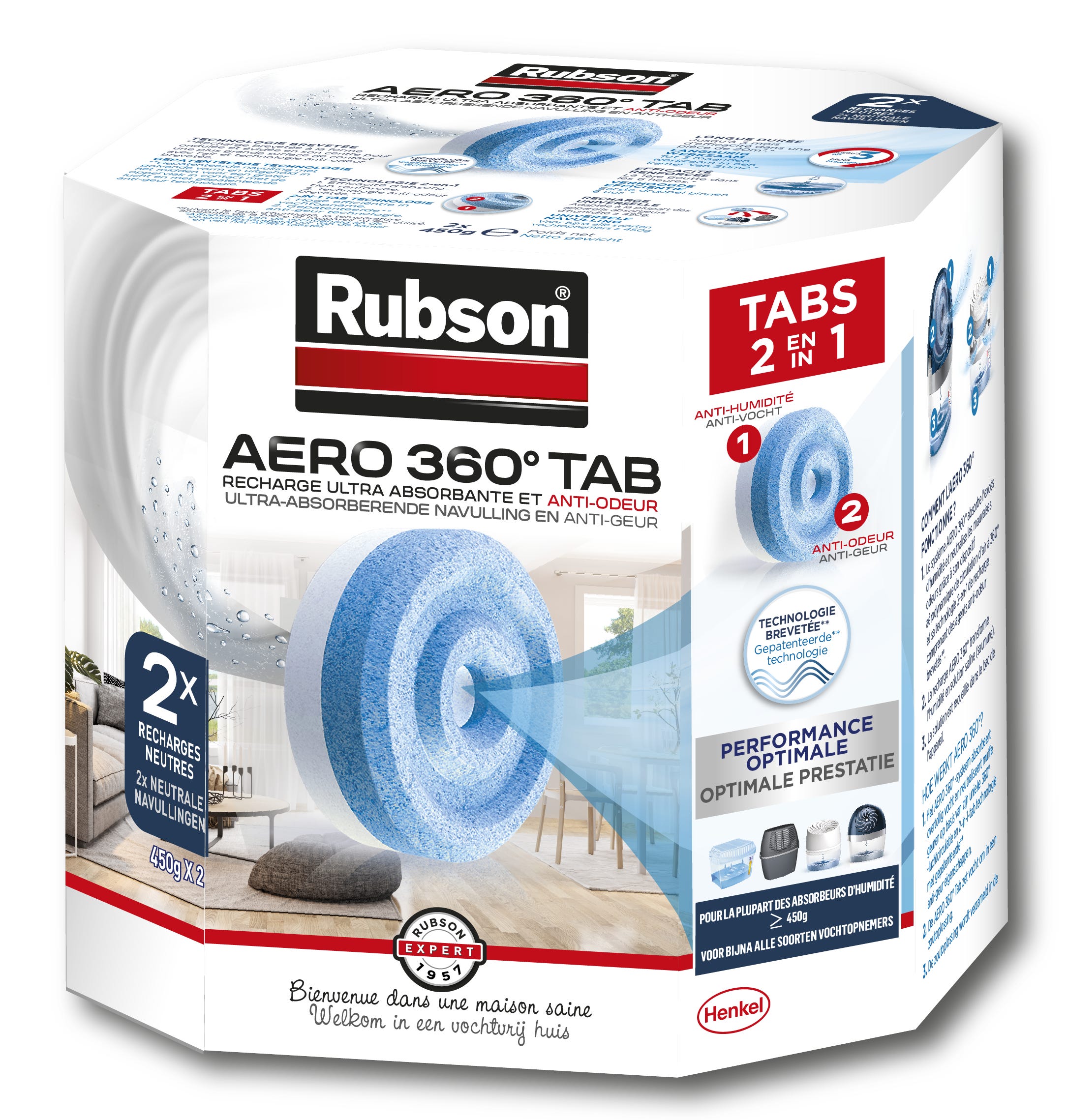 Aero 360° Recharges En Tabs Neutres Pour Absorbeur D'Humidité, 4 X 450 Aero 360° Recharges En Tabs Neutres Pour Absorbeur D'Humidité, 4 X 450