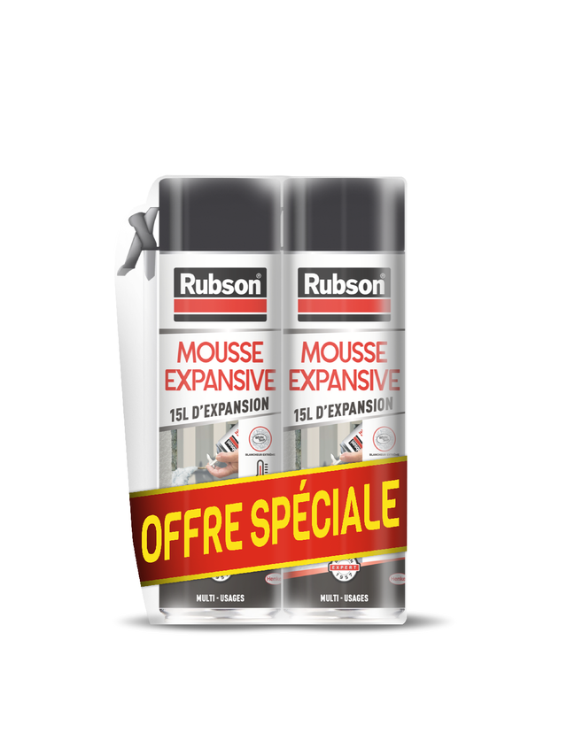 Mousse expansive polyuréthane universelle manuelle 345 ml - RUBSON (lot de 2)