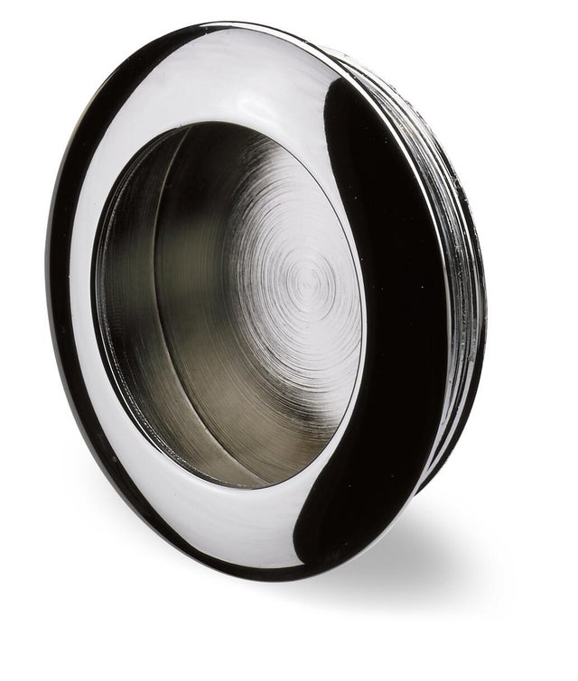 Puxador embutido circular cromado 35 mm cinza/prateado