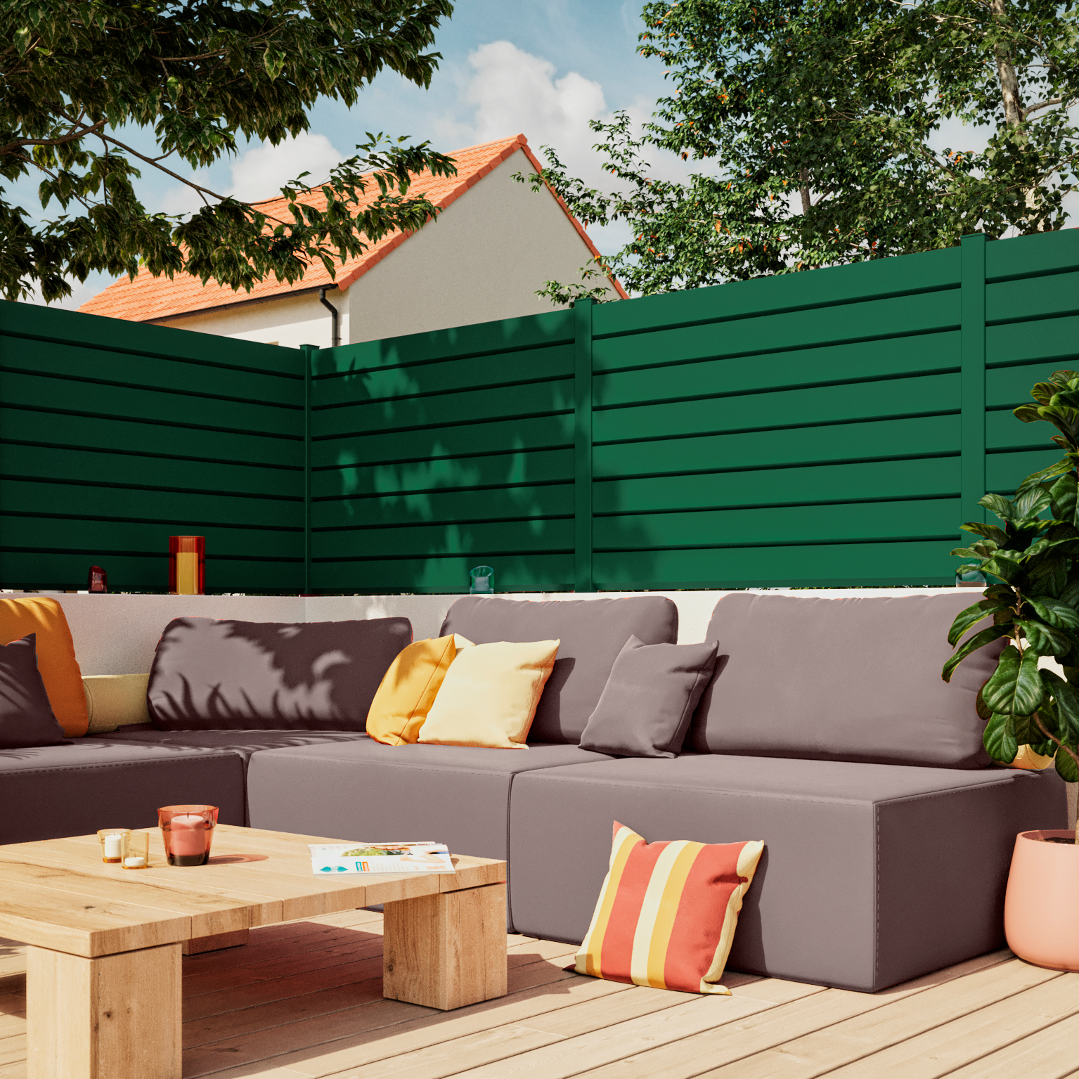 Embout poteau pour clôture Klos up! vert, l.8 x P.5 x H.1.2 cm - 2